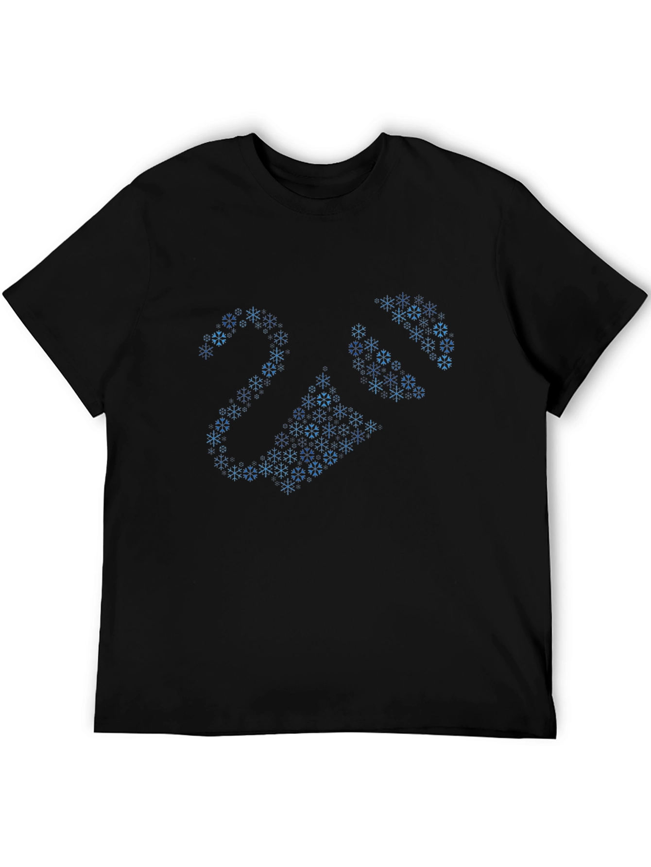 Snowflake Pattern Black T-Shirt