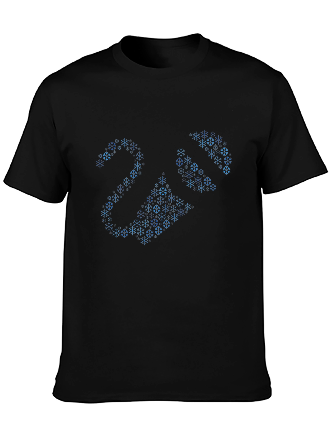 Snowflake Pattern Black T-Shirt