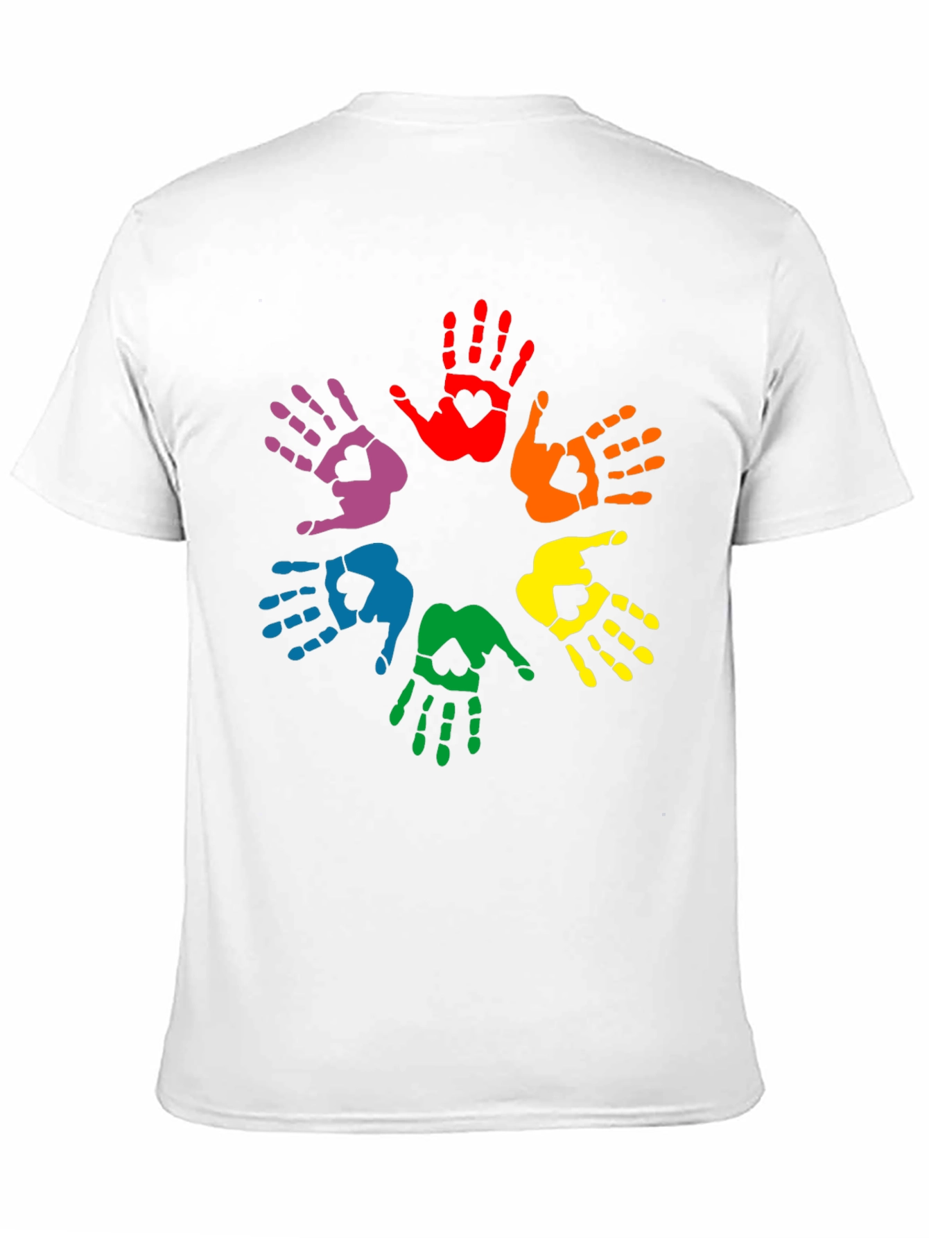 Rainbow Hands Heart Graphic Black Tee