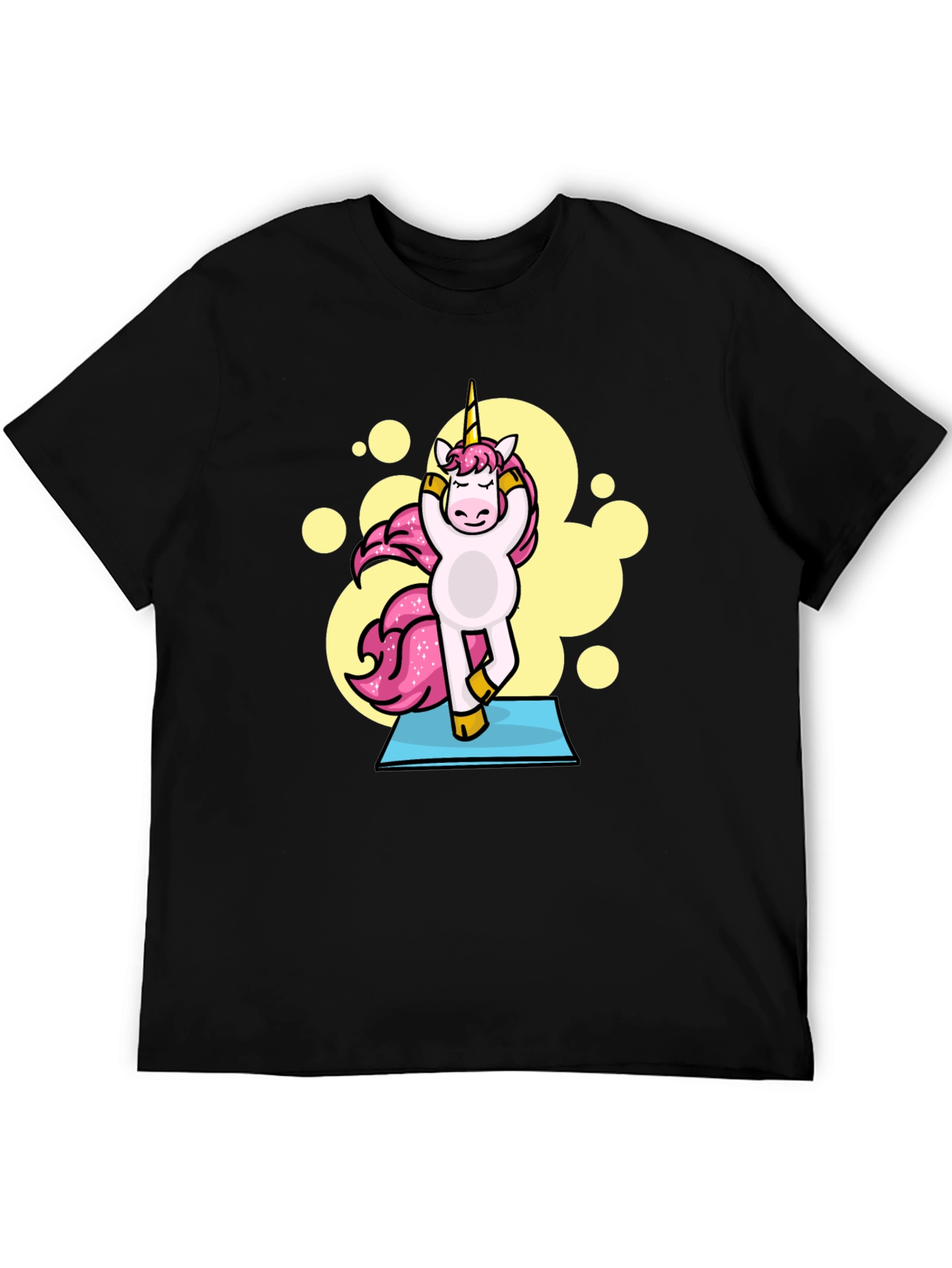 Yoga Unicorn Black T-Shirt