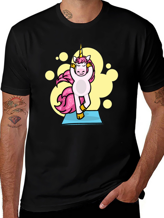 Yoga Unicorn Black T-Shirt