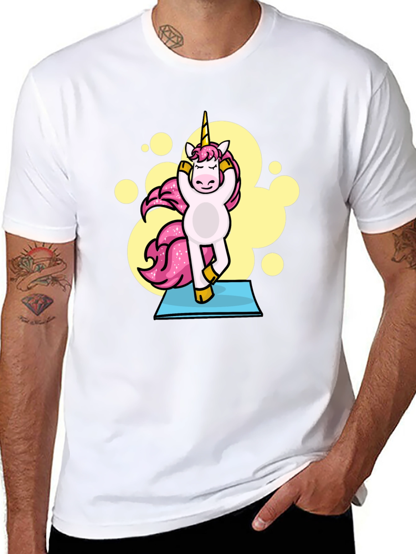 Yoga Unicorn Black T-Shirt