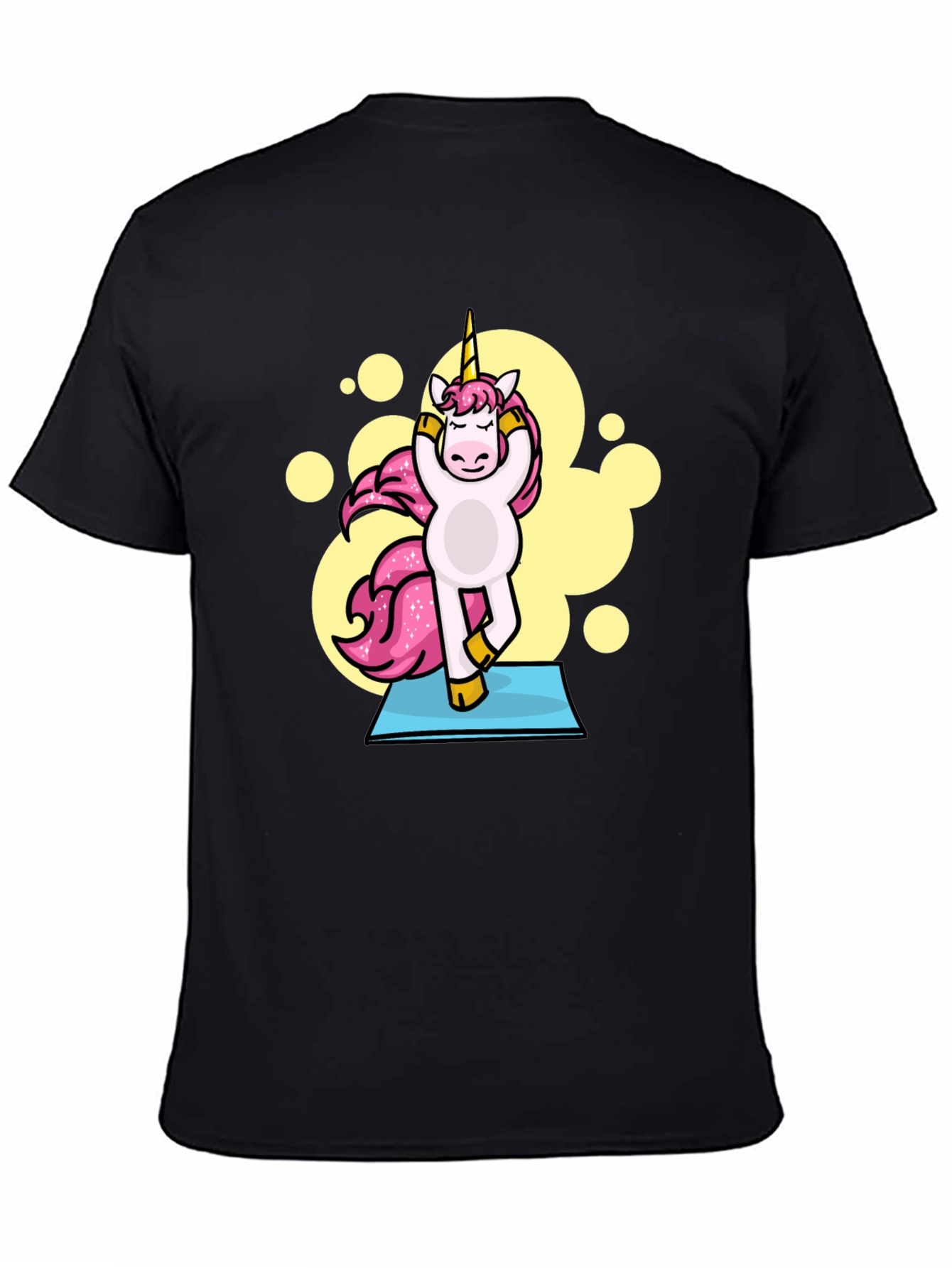 Yoga Unicorn Black T-Shirt