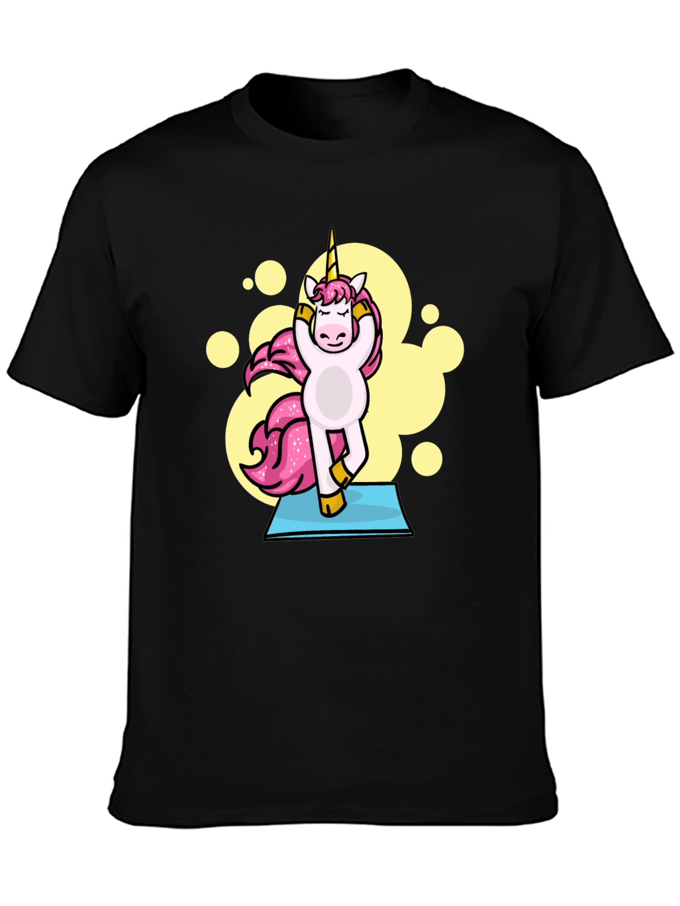 Yoga Unicorn Black T-Shirt