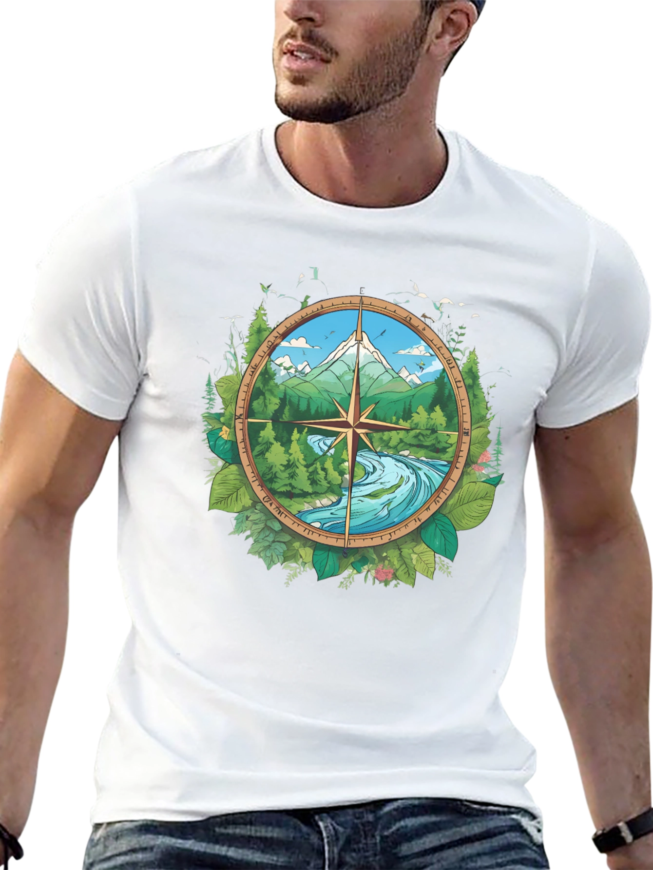 Nature Compass Graphic Black T-Shirt