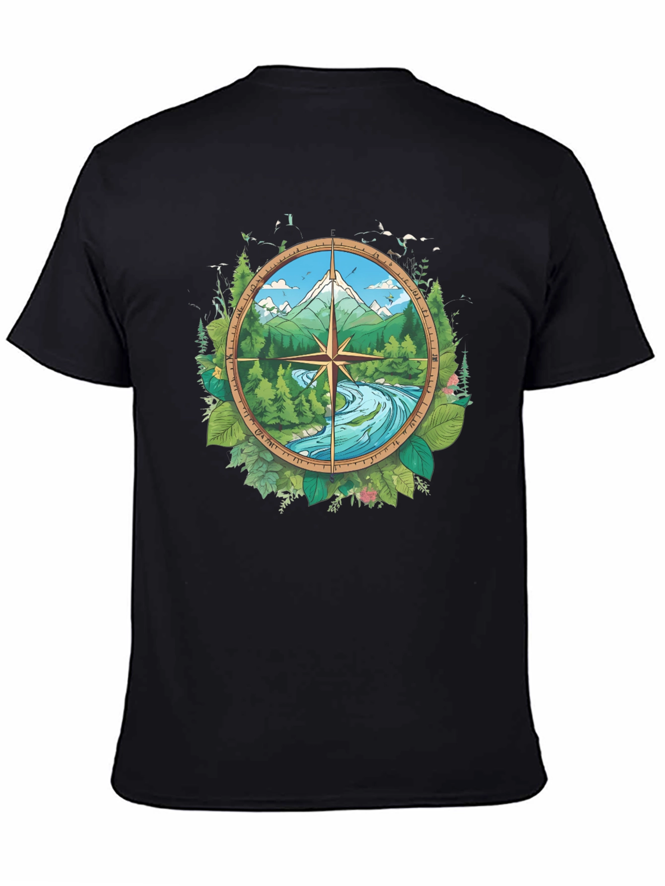 Nature Compass Graphic Black T-Shirt