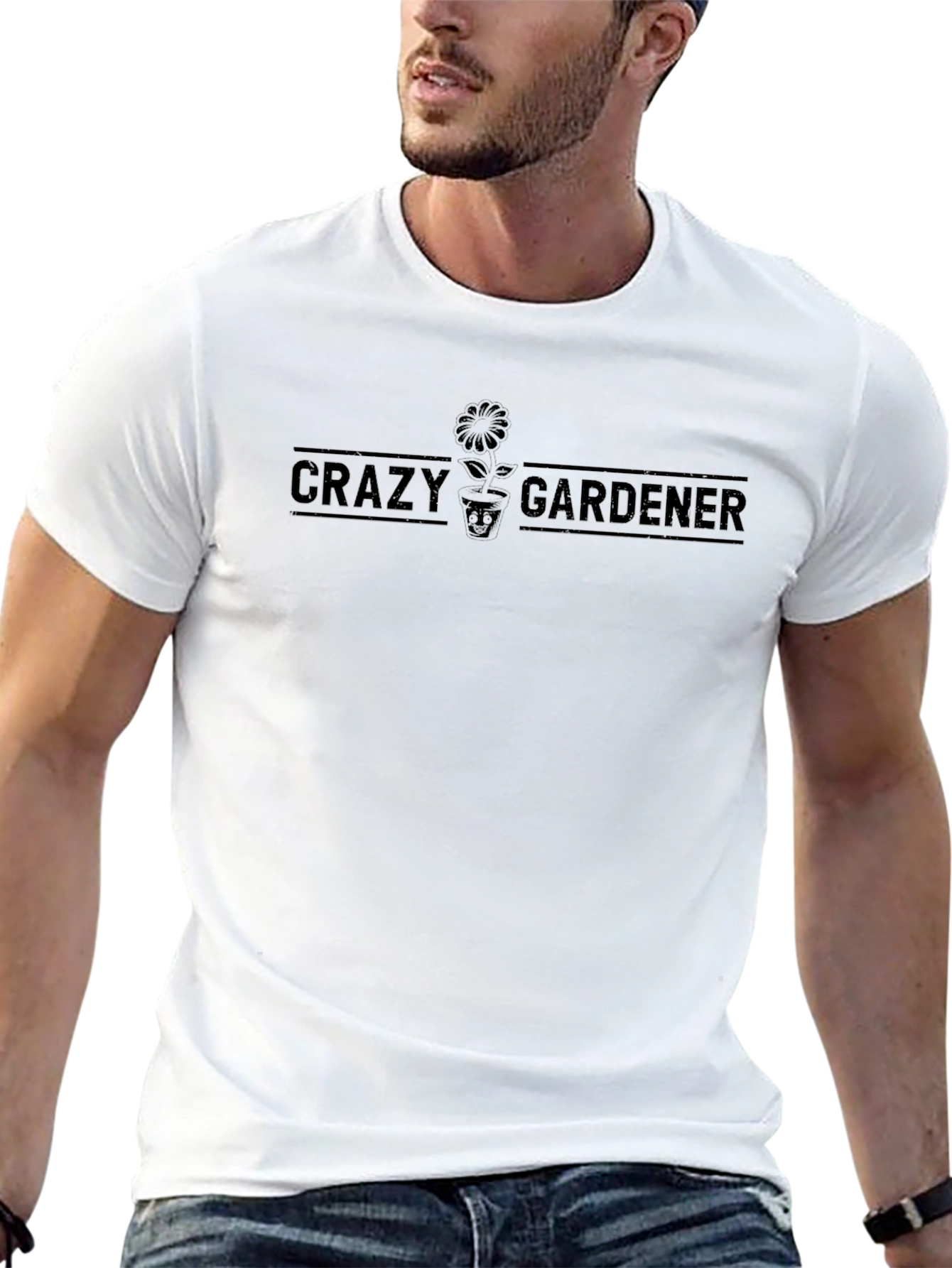 Crazy Gardener Graphic T-Shirt - Black Cotton Tee