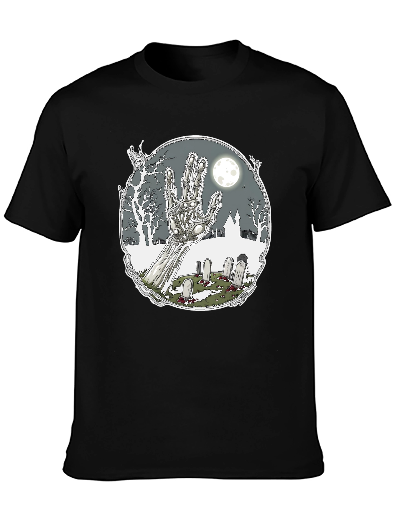 Zombie Hand Graveyard Graphic Tee - Black