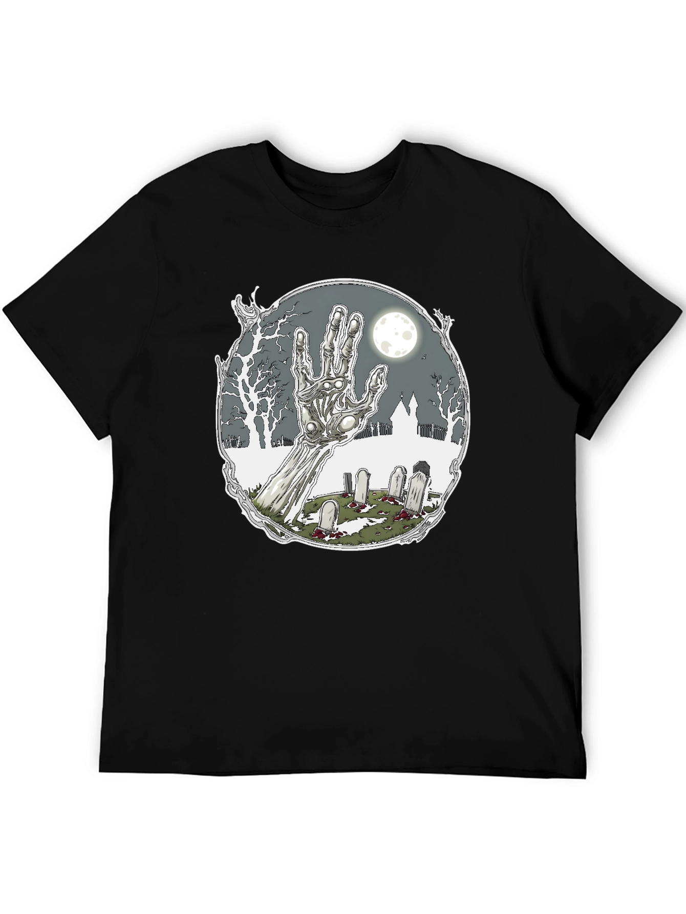 Zombie Hand Graveyard Graphic Tee - Black