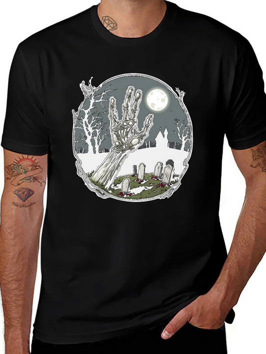 Zombie Hand Graveyard Graphic Tee - Black