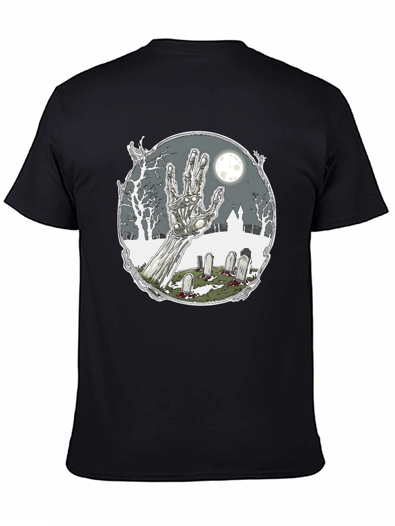 Zombie Hand Graveyard Graphic Tee - Black