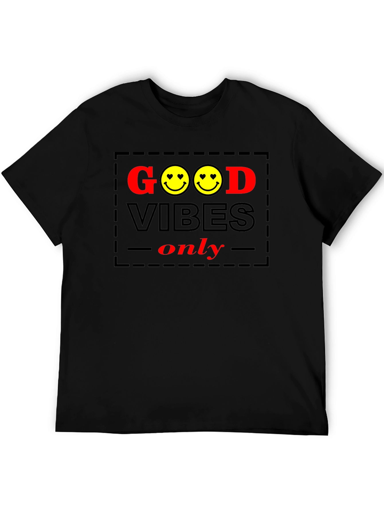 Good Vibes Only Graphic Tee - Black Cotton T-Shirt