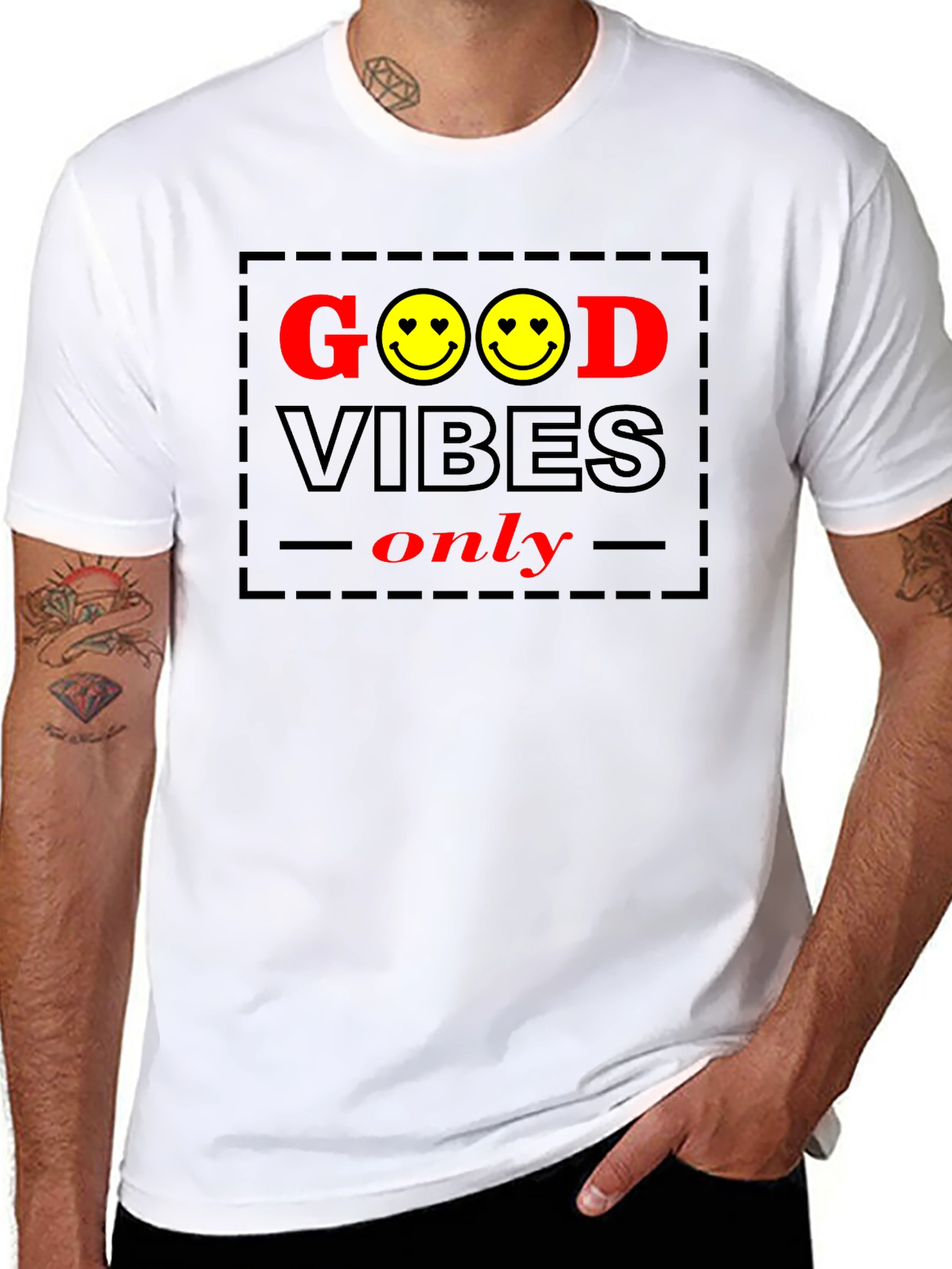Good Vibes Only Graphic Tee - Black Cotton T-Shirt