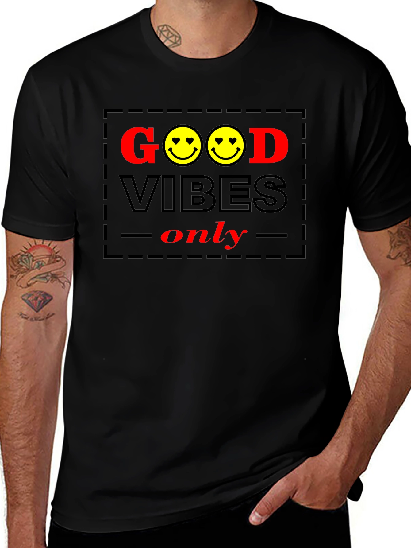 Good Vibes Only Graphic Tee - Black Cotton T-Shirt