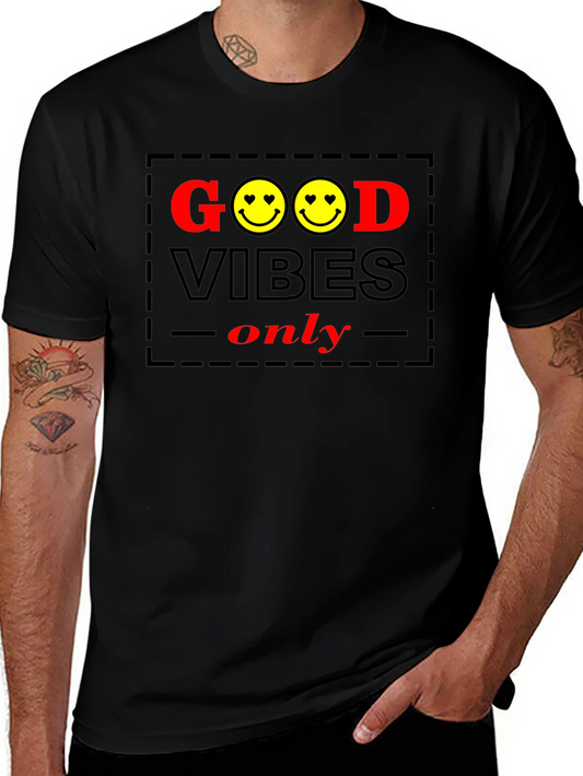 Good Vibes Only Graphic Tee - Black Cotton T-Shirt