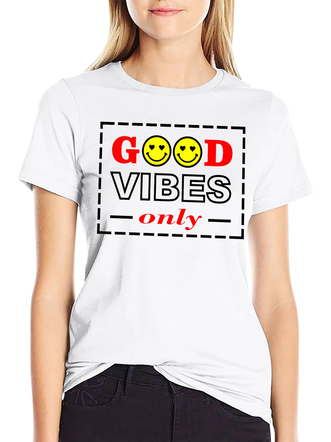 Good Vibes Only Graphic Tee - Black Cotton T-Shirt
