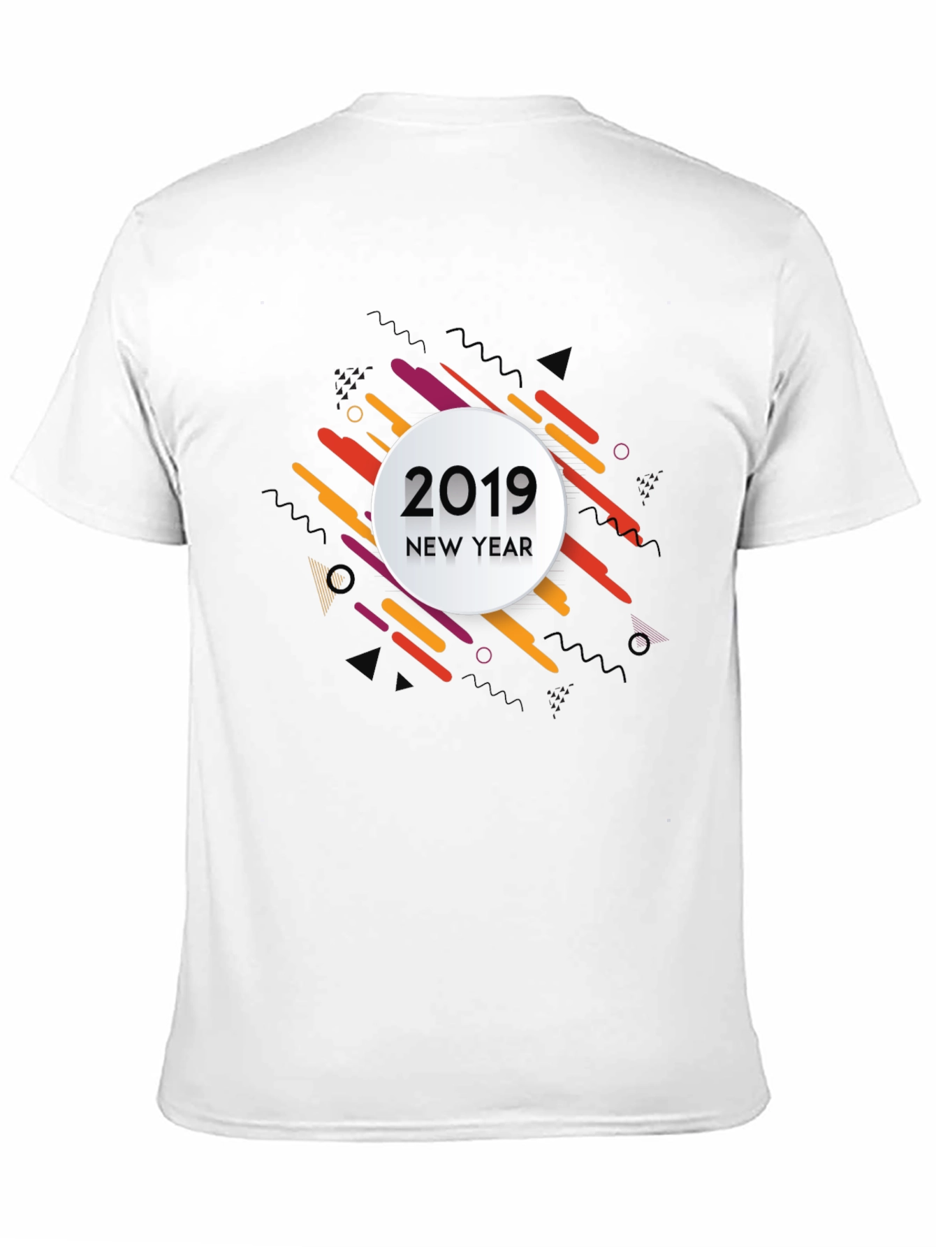 New Year 2019 Graphic Print Black T-Shirt