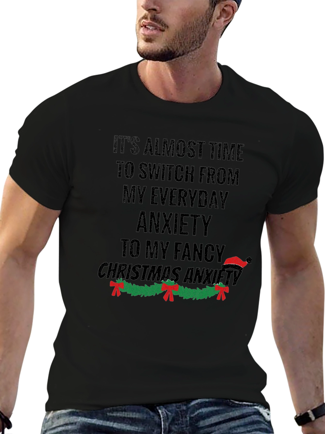 Funny Christmas Anxiety Graphic T-Shirt