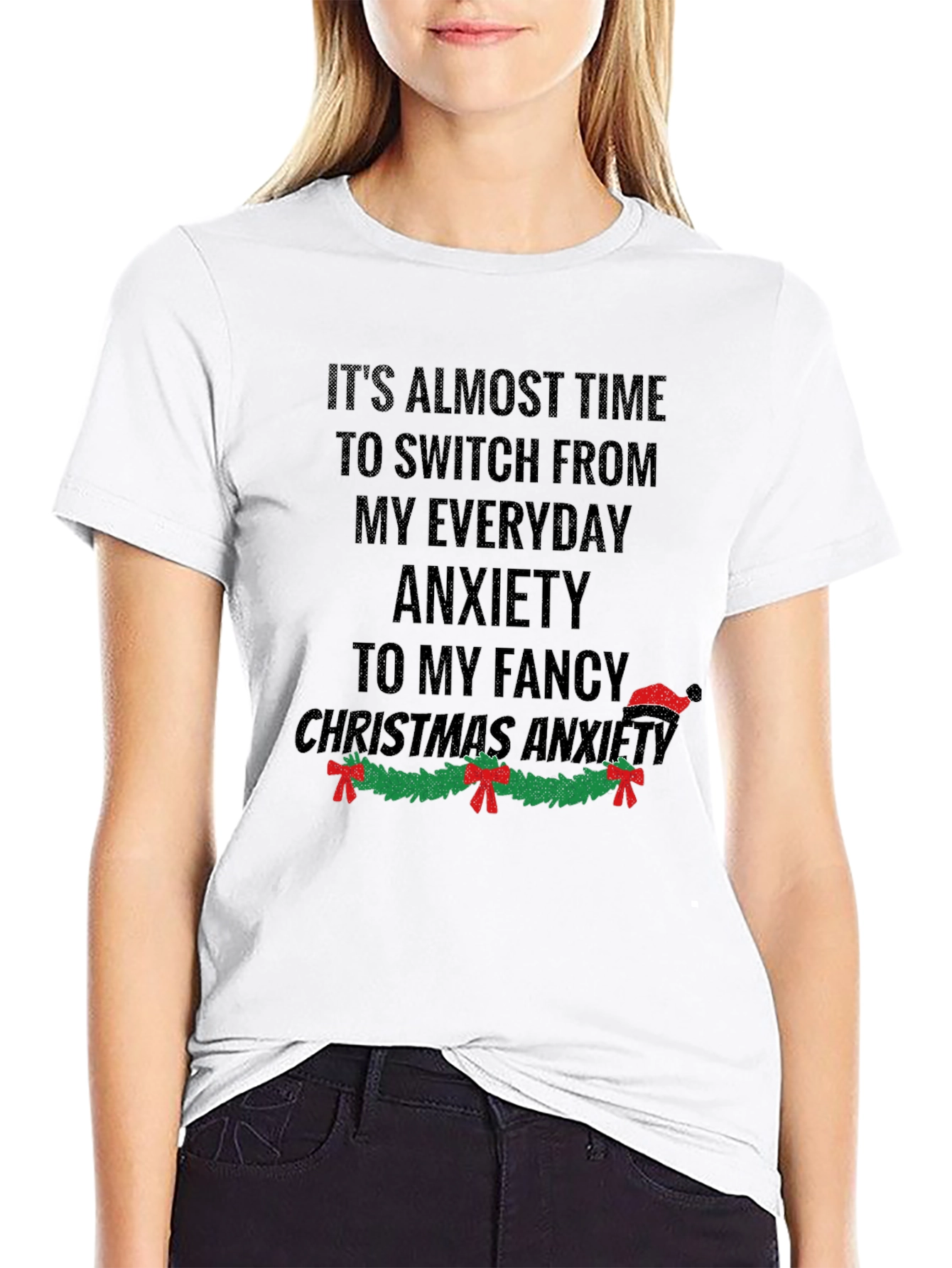 Funny Christmas Anxiety Graphic T-Shirt