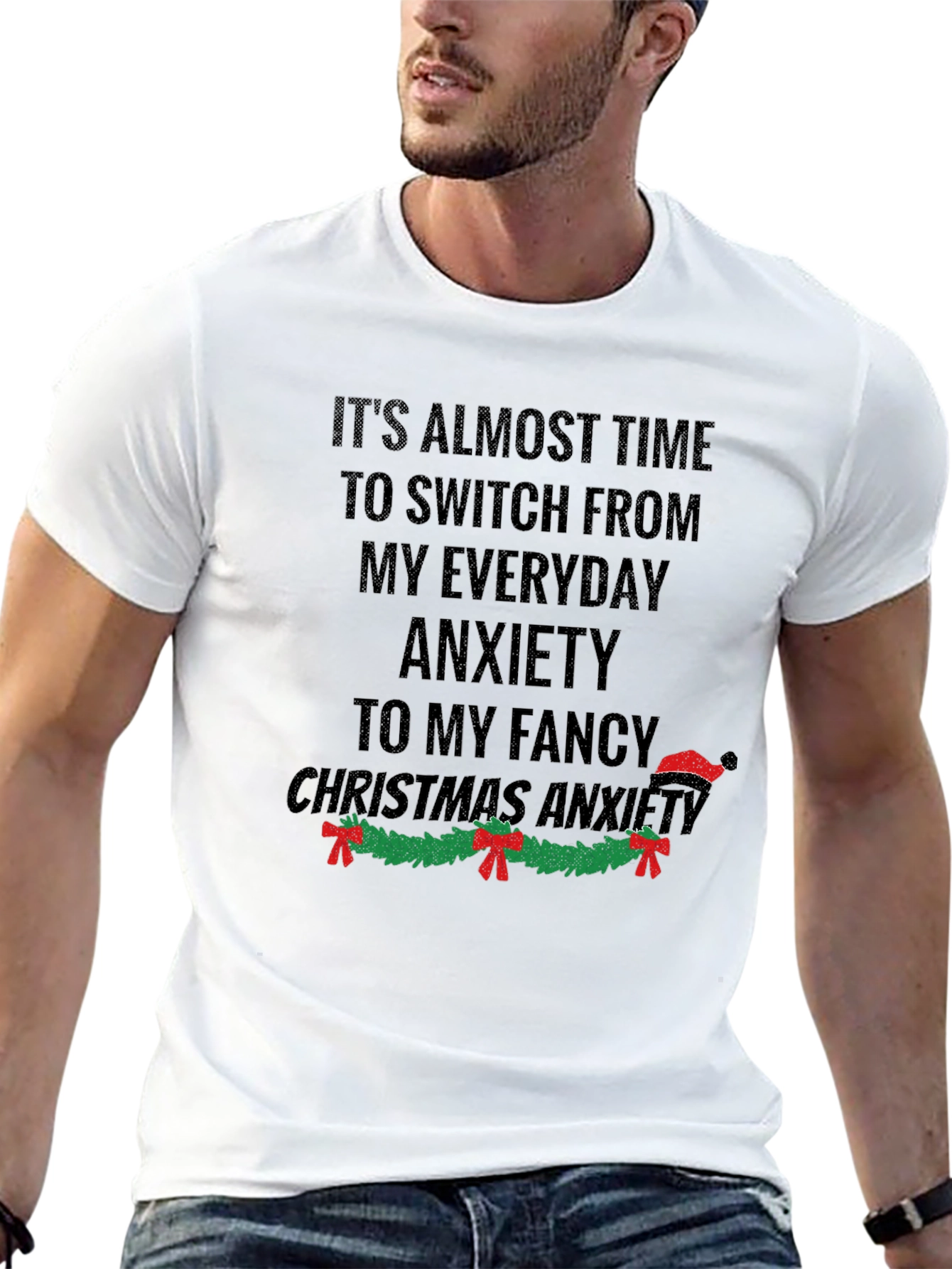 Funny Christmas Anxiety Graphic T-Shirt