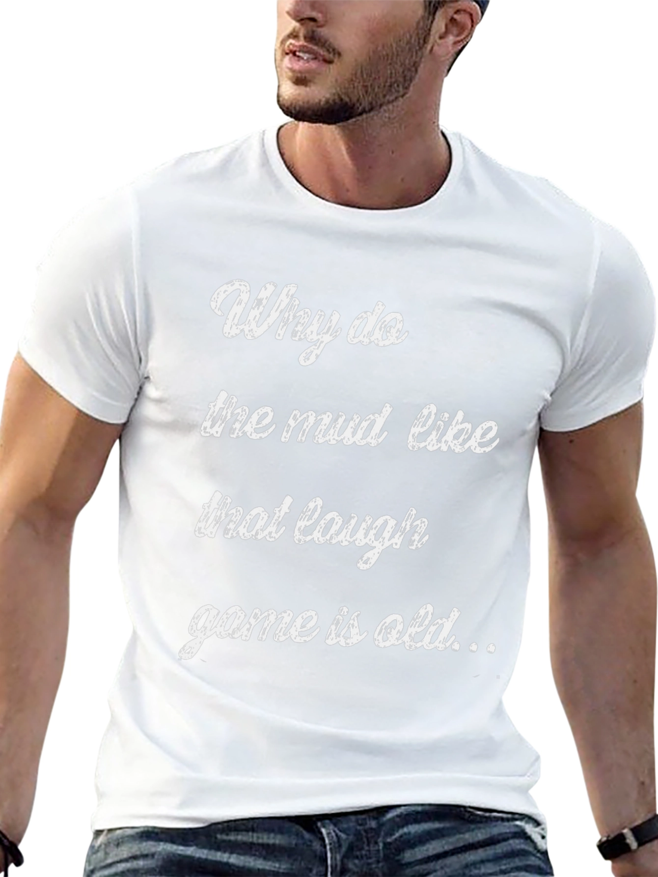 Humorous Slogan Black Cotton T-Shirt
