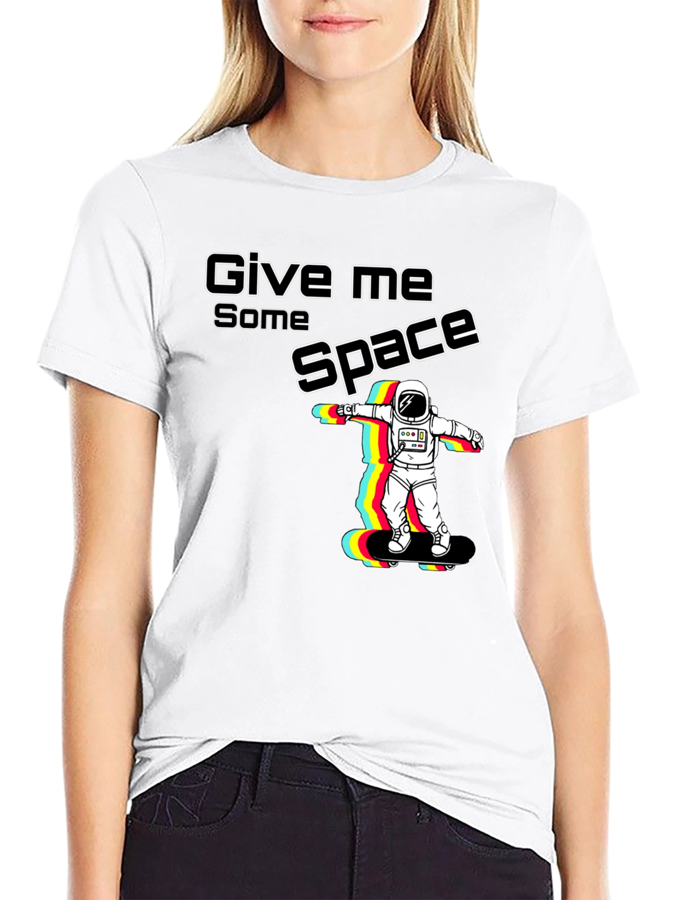 Give Me Space Astronaut Skateboard Graphic T-Shirt