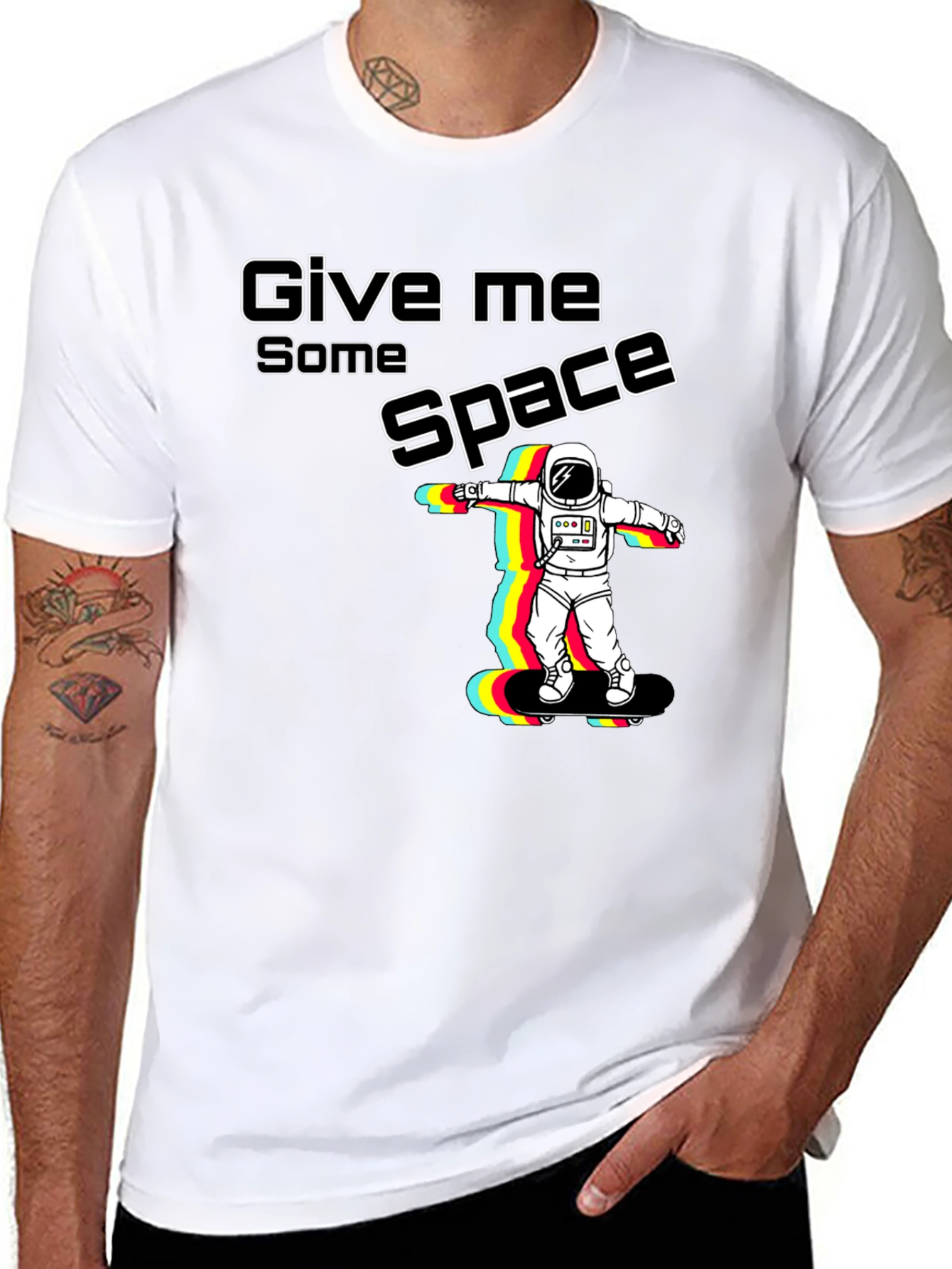 Give Me Space Astronaut Skateboard Graphic T-Shirt