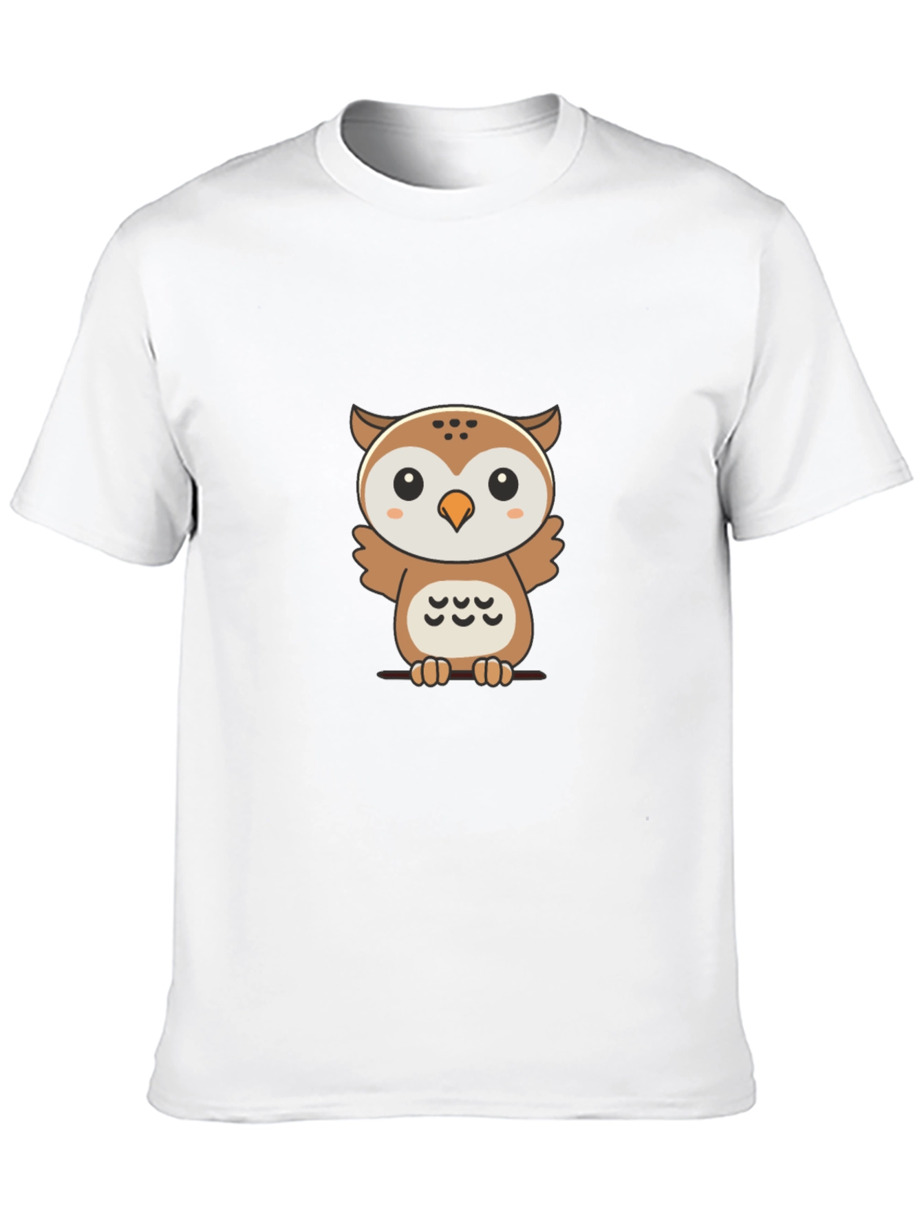 Cute Owl Graphic Print Black T-Shirt