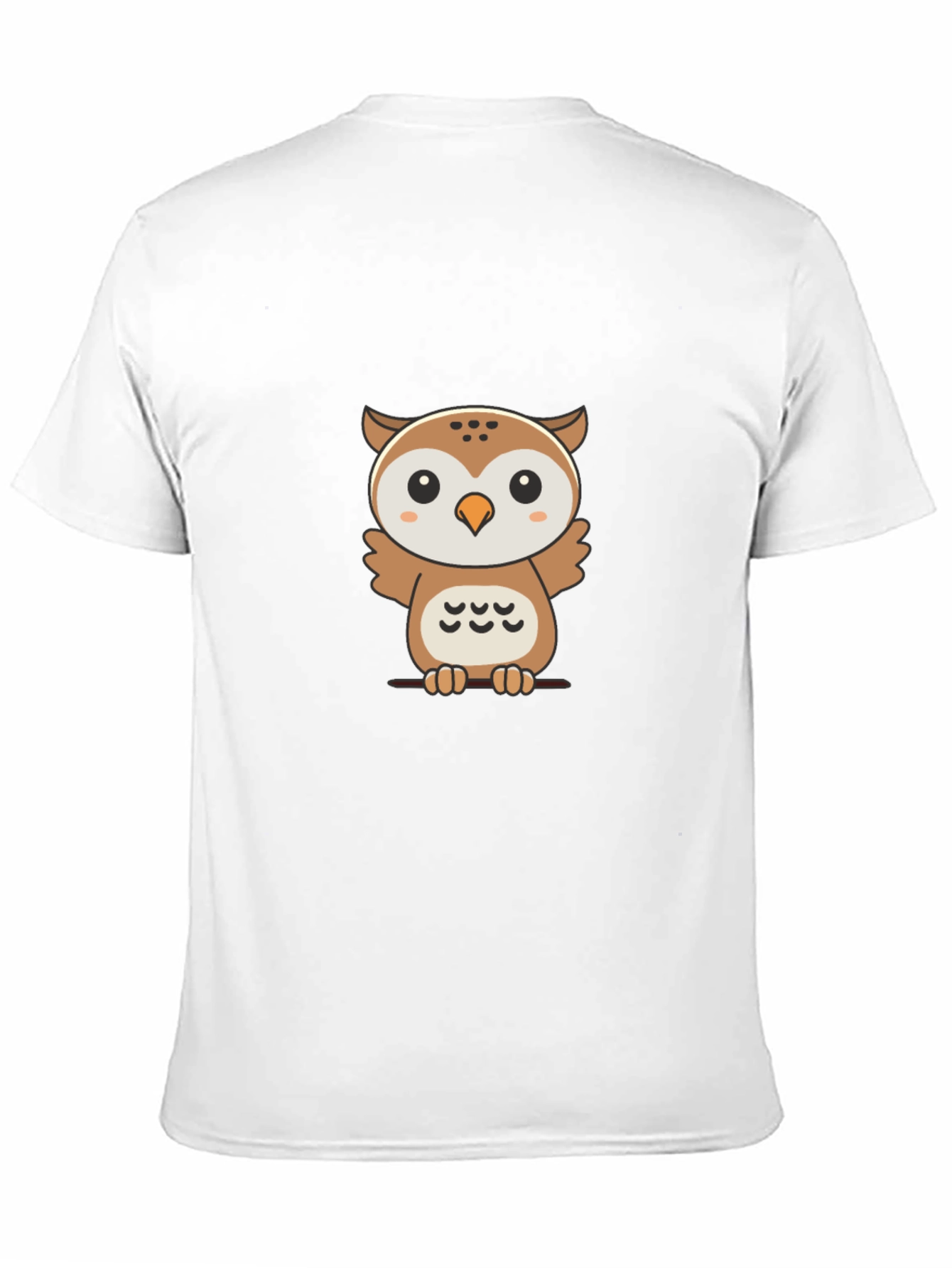 Cute Owl Graphic Print Black T-Shirt