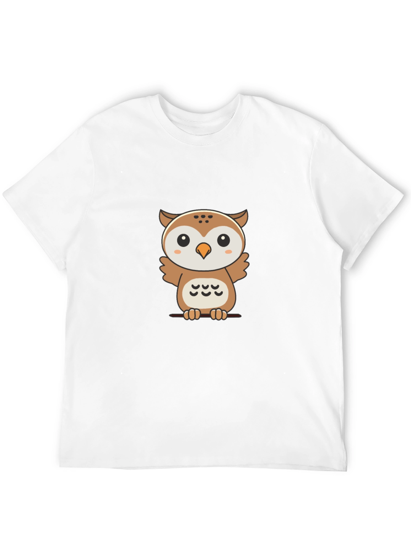 Cute Owl Graphic Print Black T-Shirt