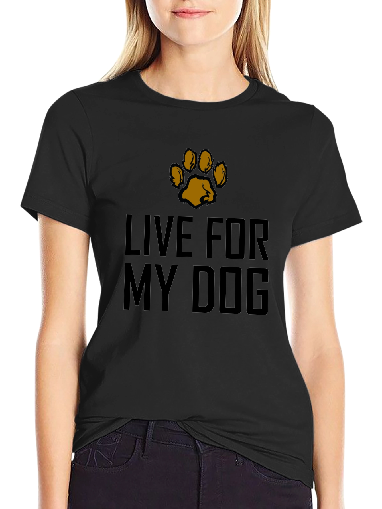 Live For My Dog Black Graphic Tee