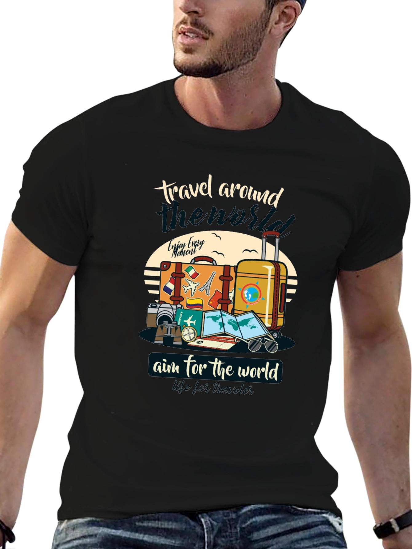 Travel Around the World Graphic T-Shirt