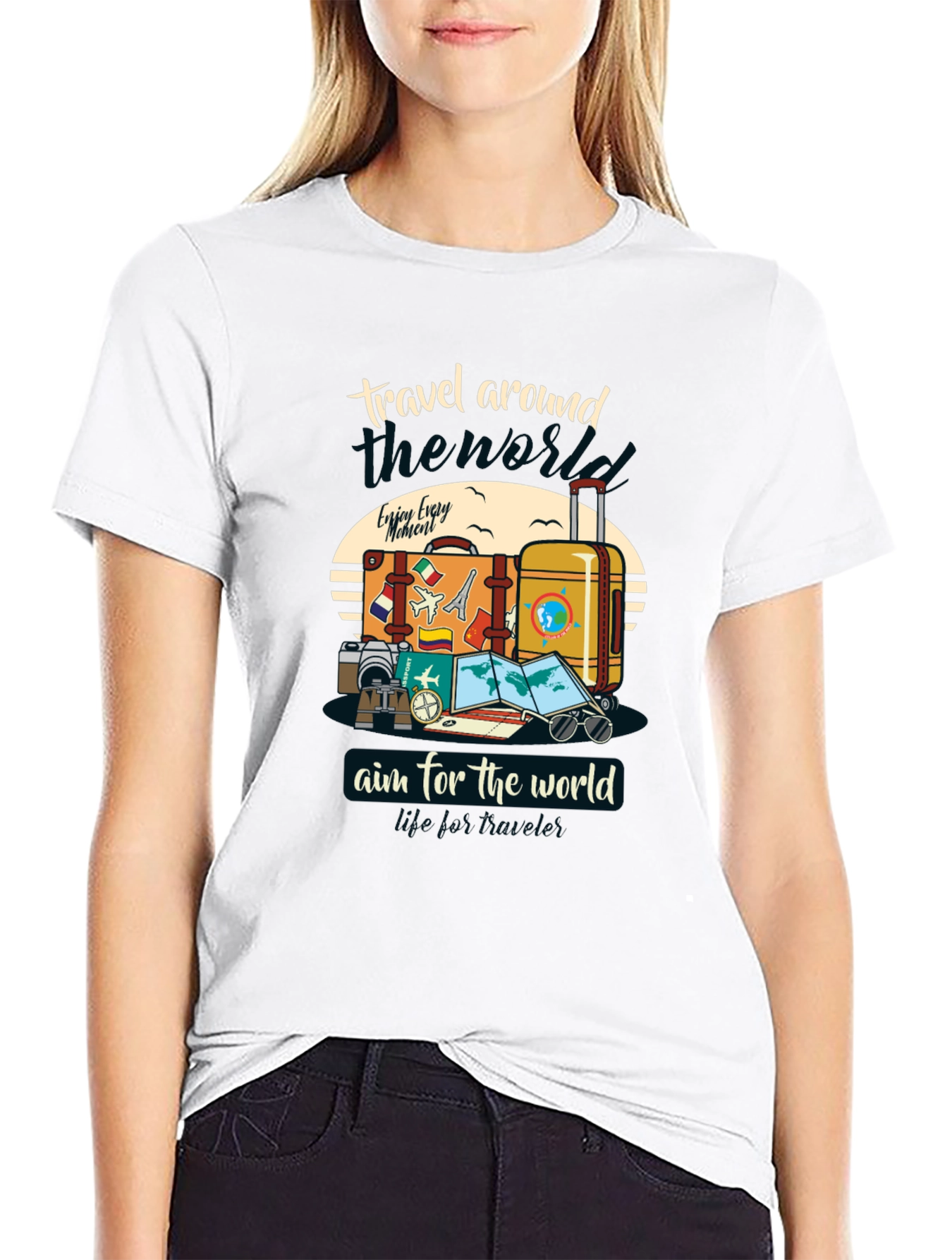 Travel Around the World Graphic T-Shirt