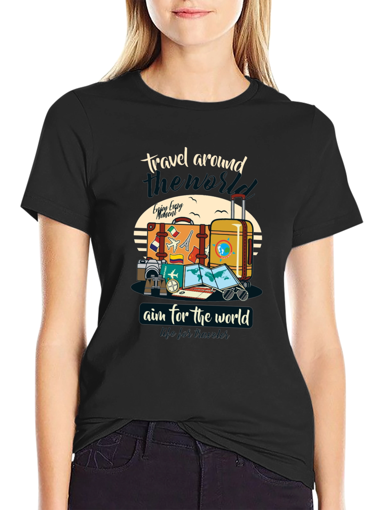 Travel Around the World Graphic T-Shirt