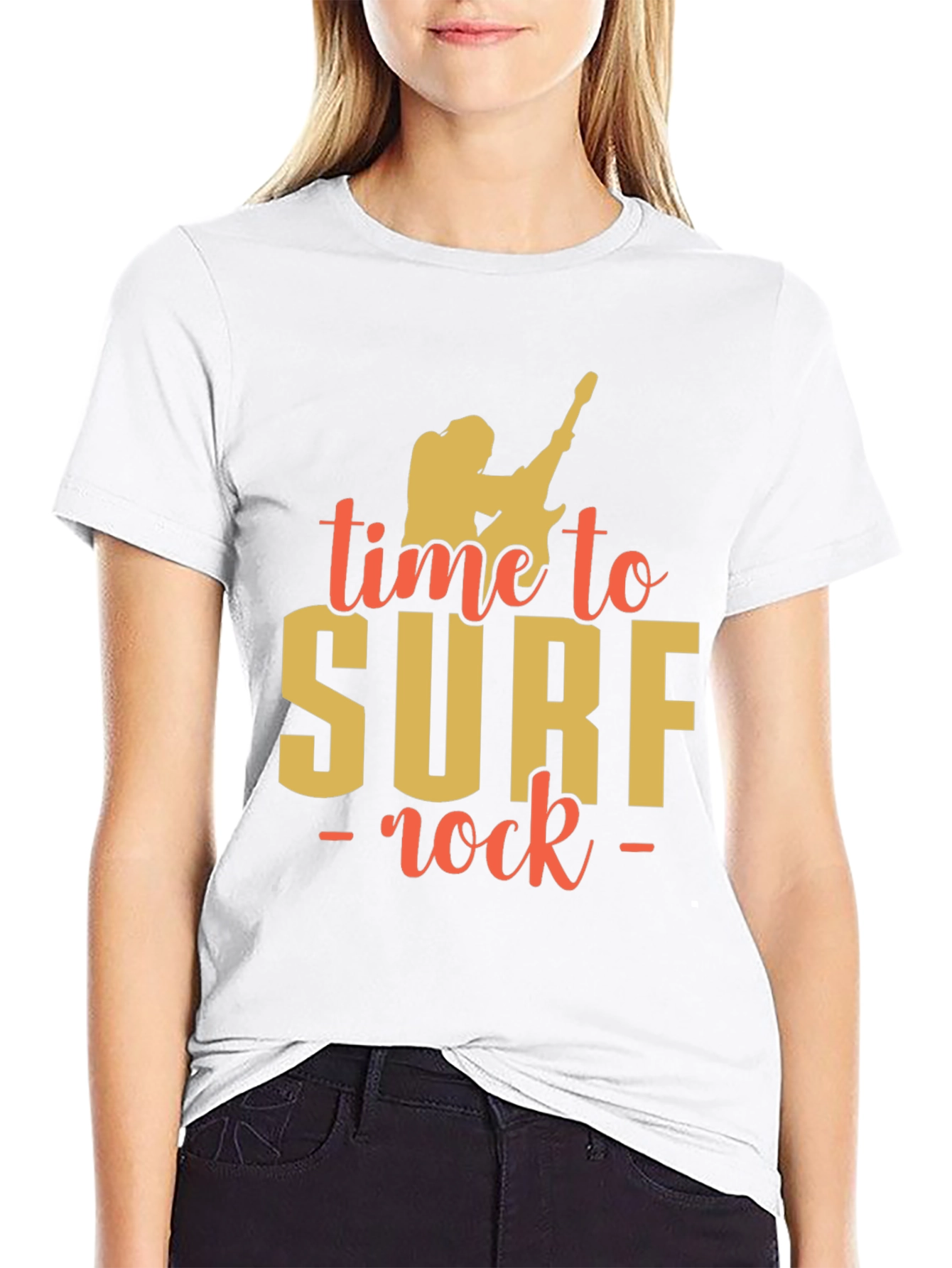 Time to Surf Rock Graphic T-Shirt - Black