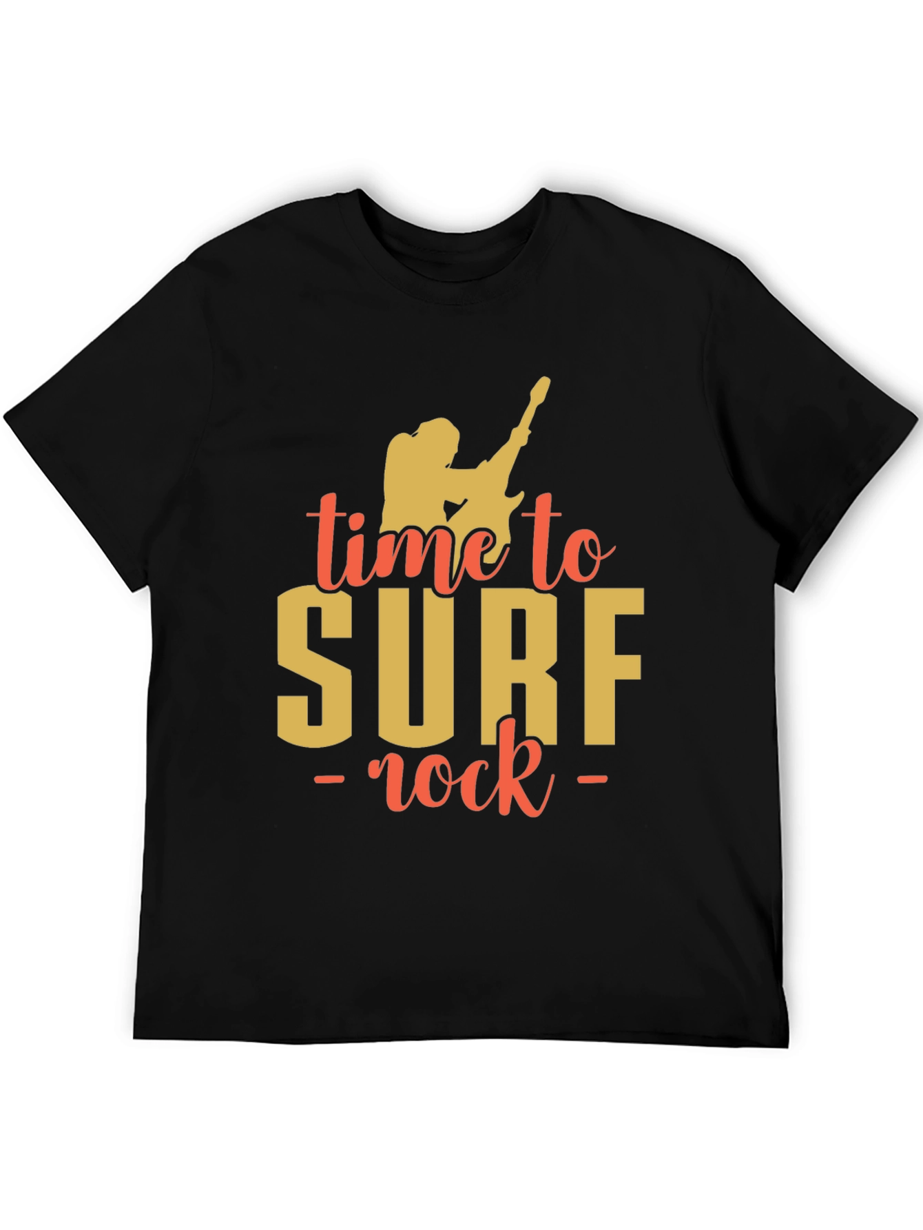 Time to Surf Rock Graphic T-Shirt - Black