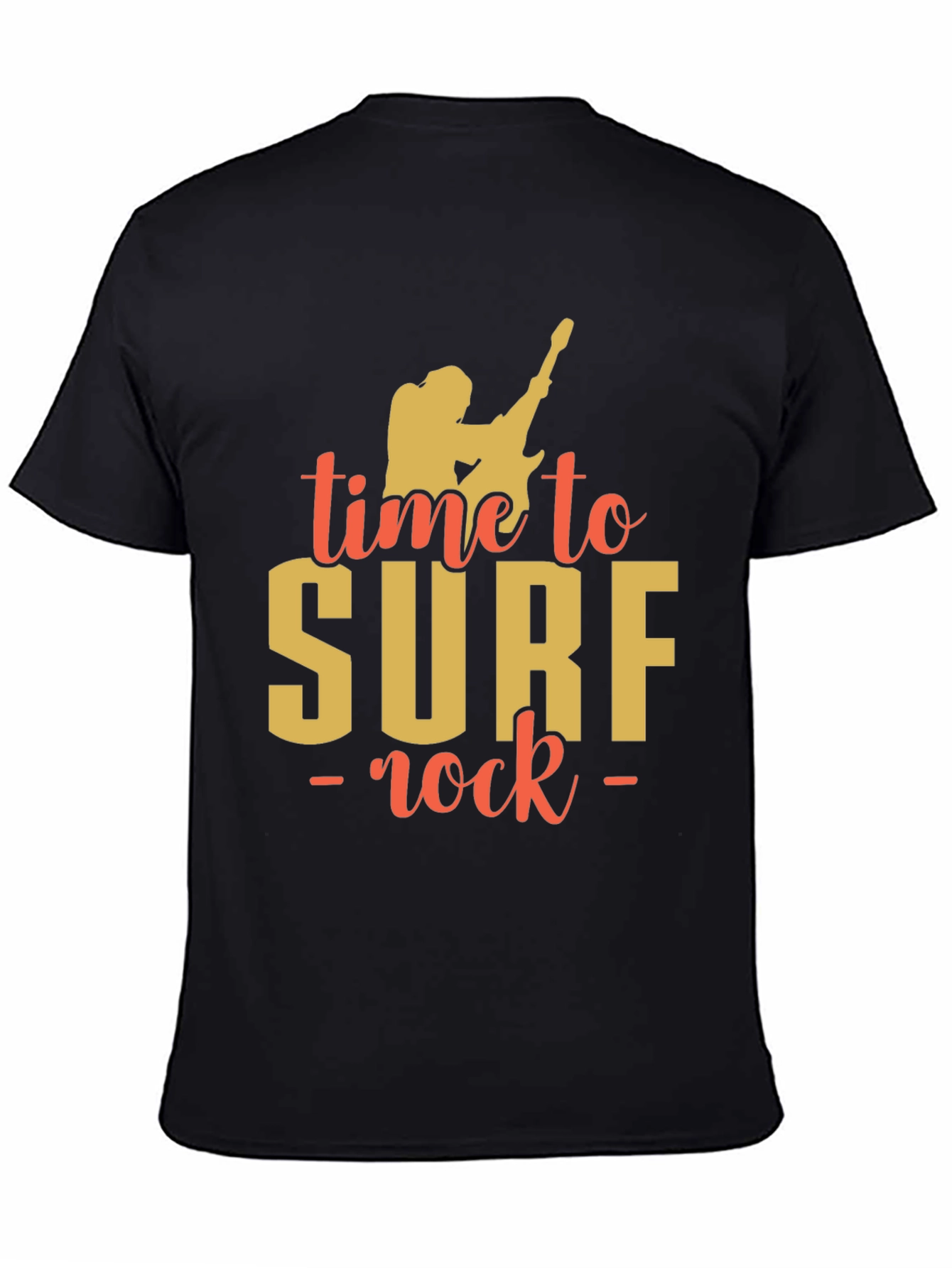 Time to Surf Rock Graphic T-Shirt - Black