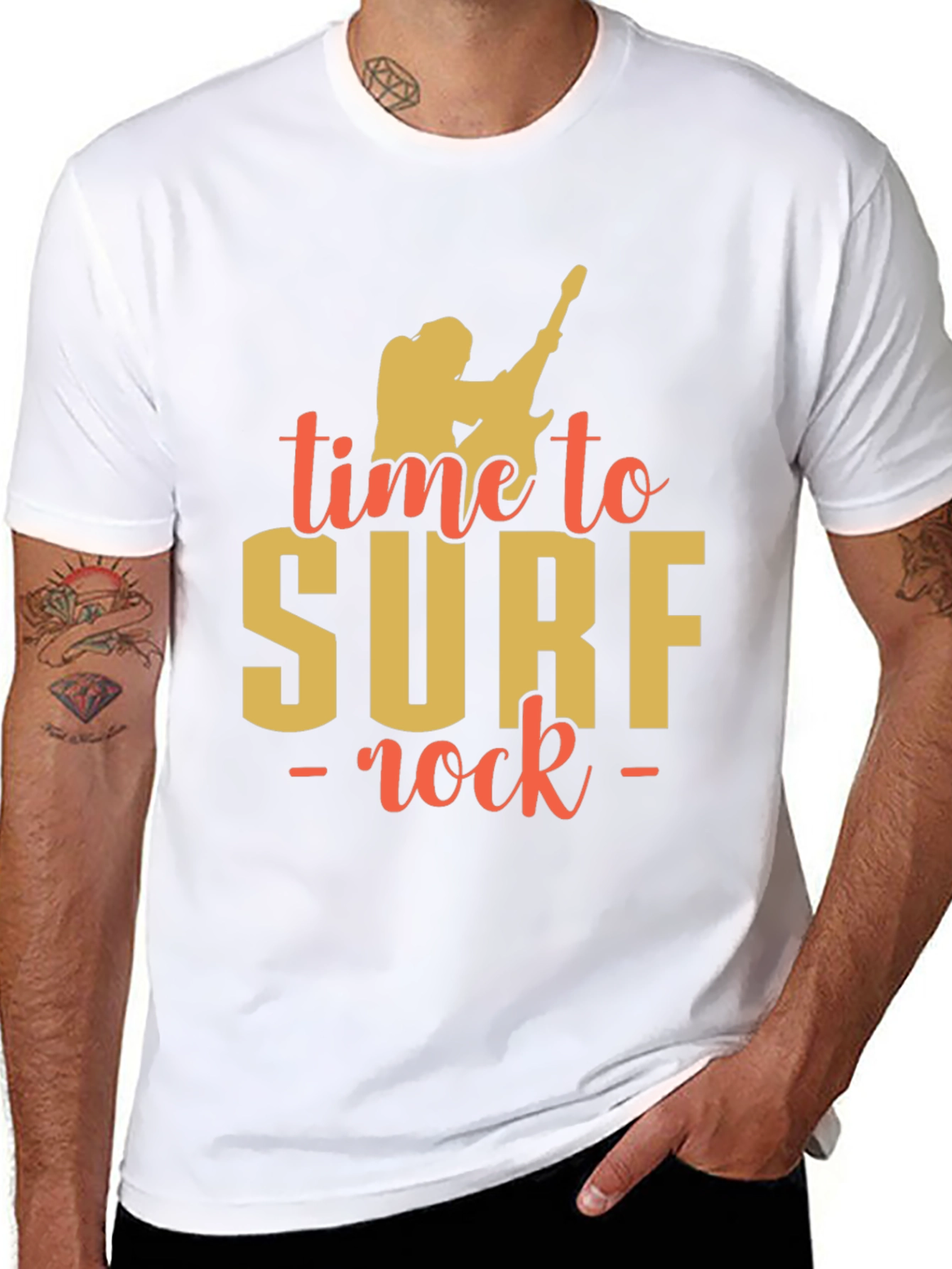 Time to Surf Rock Graphic T-Shirt - Black