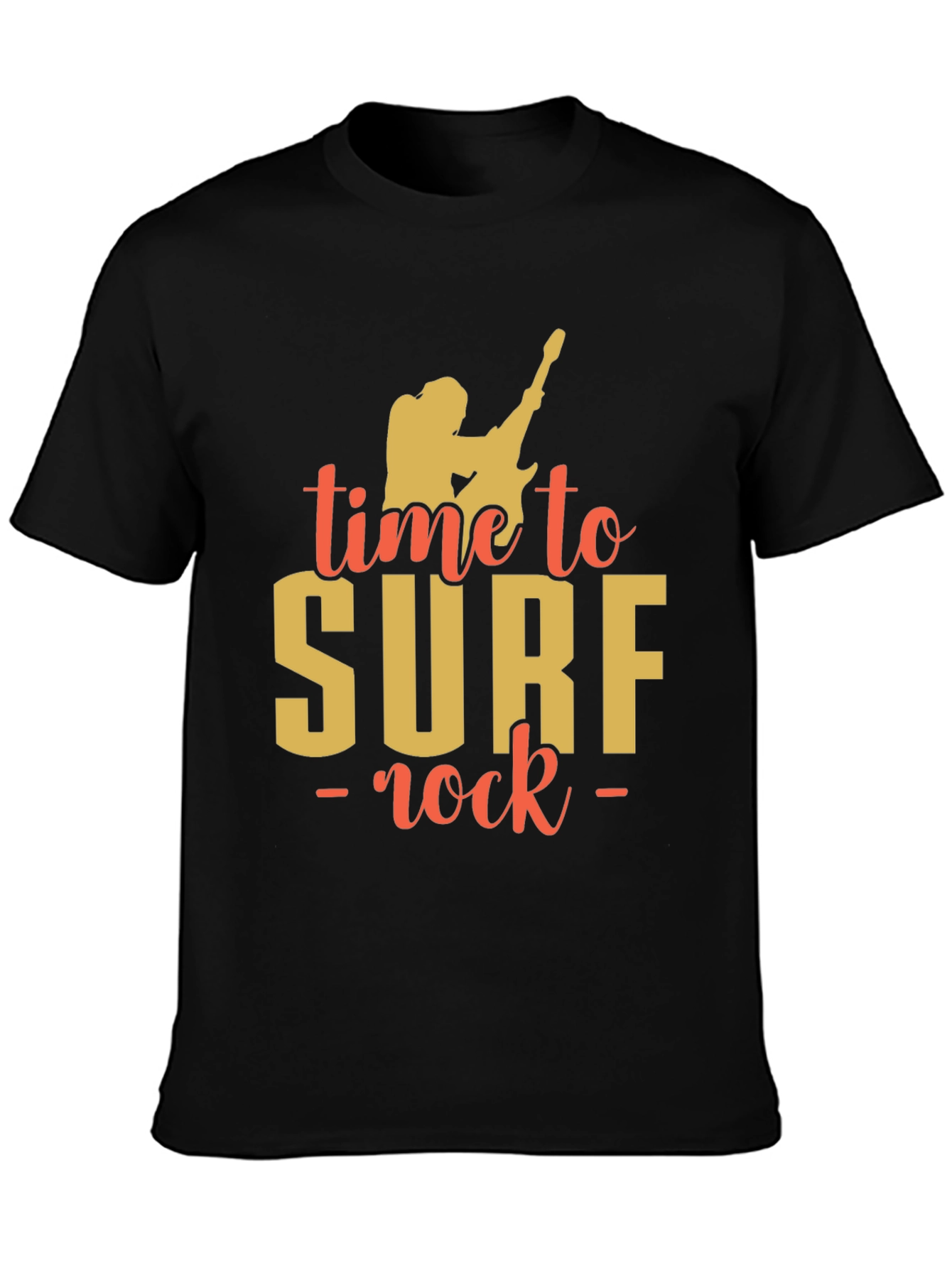 Time to Surf Rock Graphic T-Shirt - Black