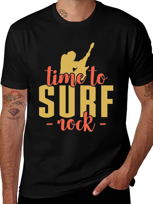 Time to Surf Rock Graphic T-Shirt - Black