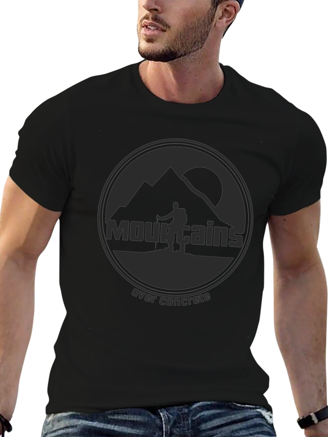 Mountains Over Concrete Graphic T-Shirt