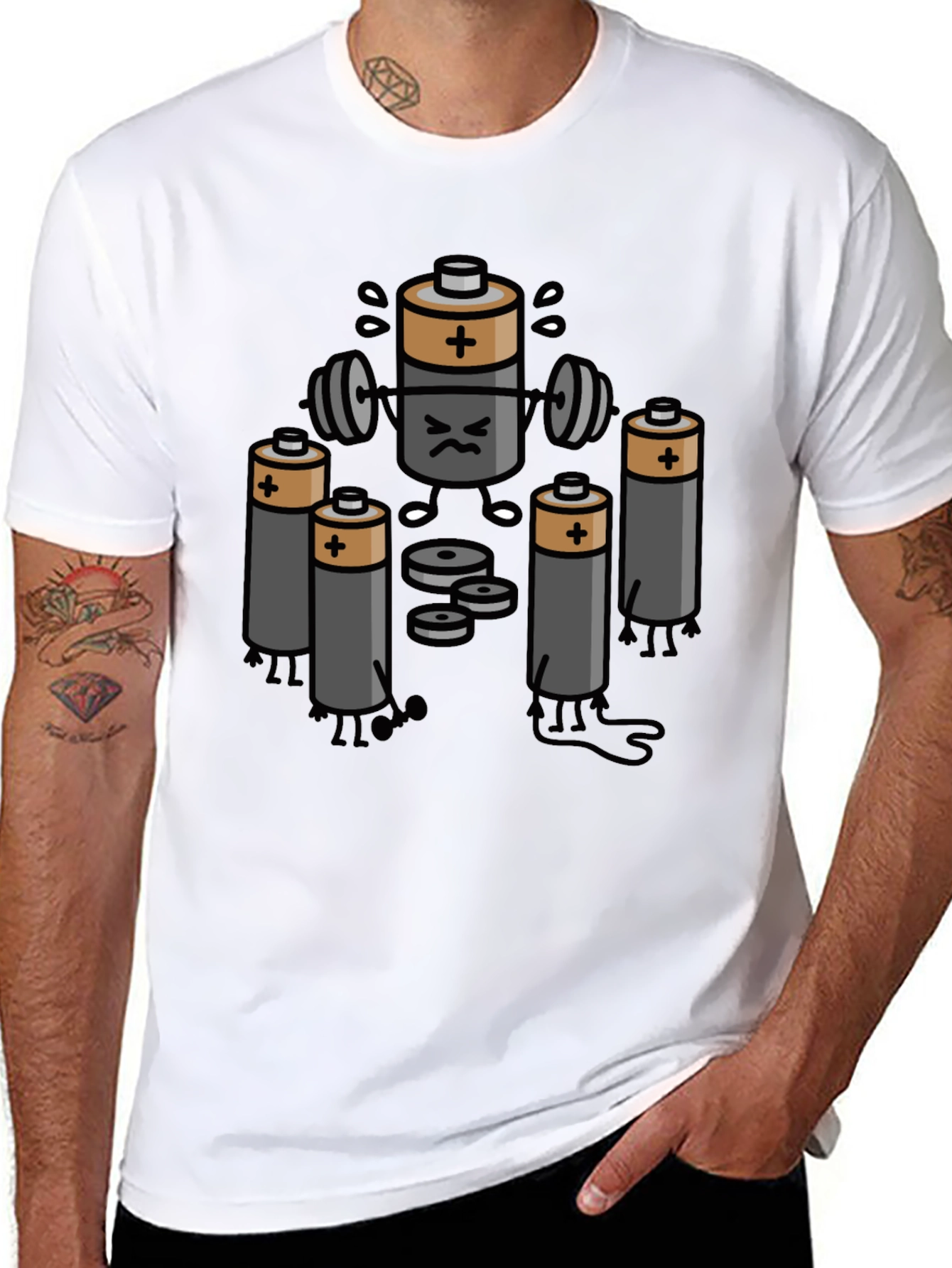 Battery Gym T-Shirt - Funny Workout Design