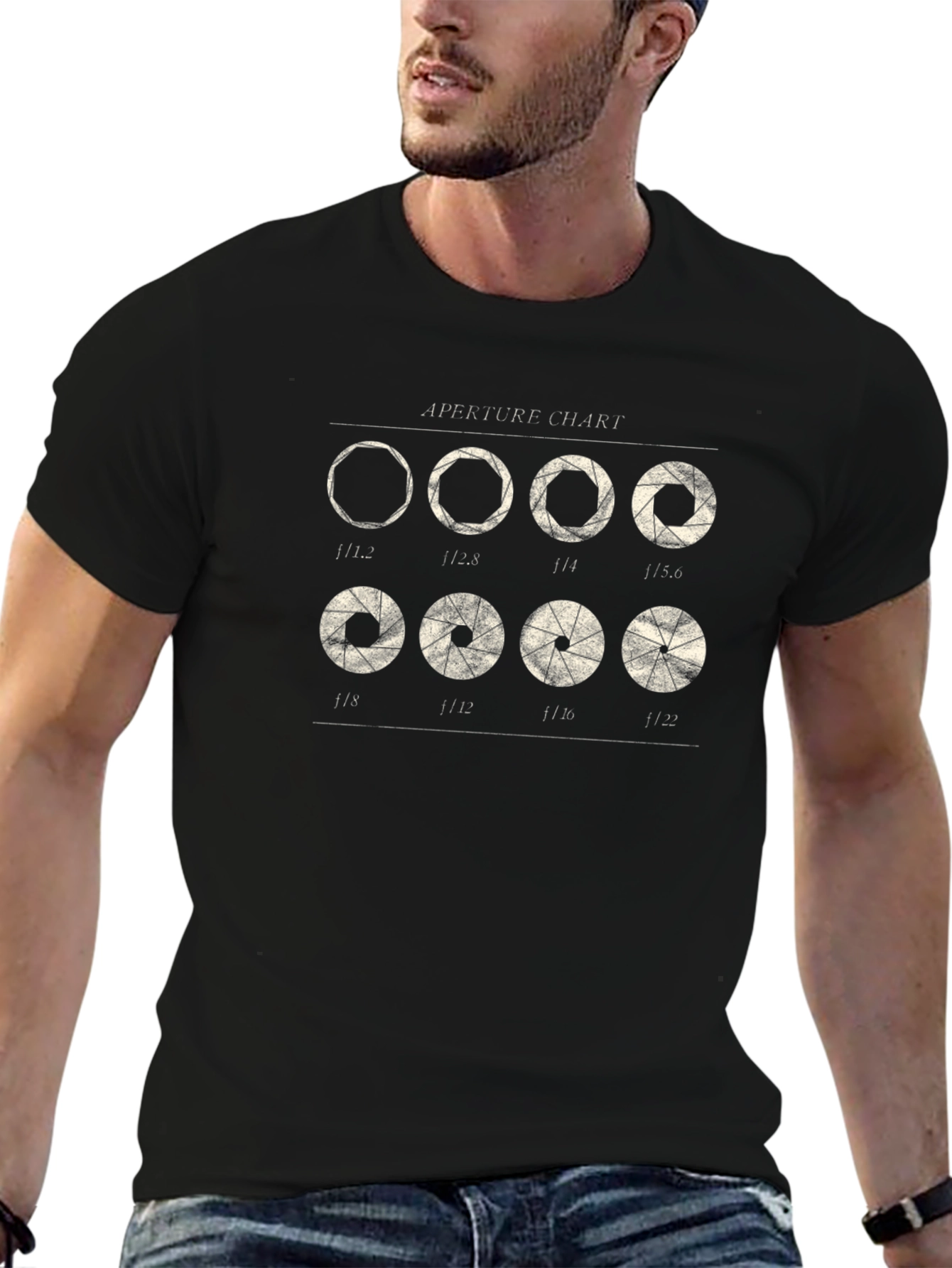Aperture Chart Black T-Shirt for Photographers