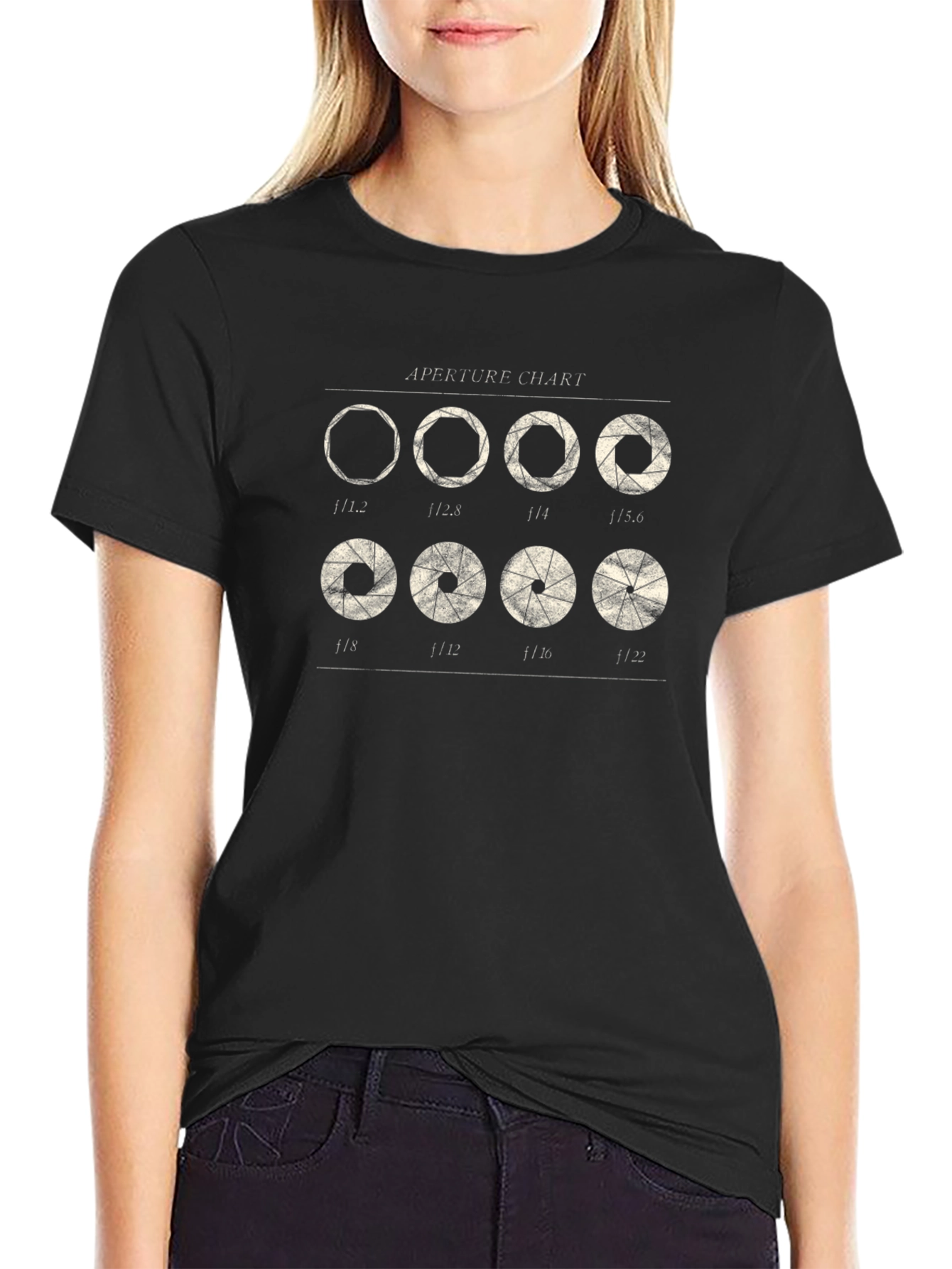 Aperture Chart Black T-Shirt for Photographers