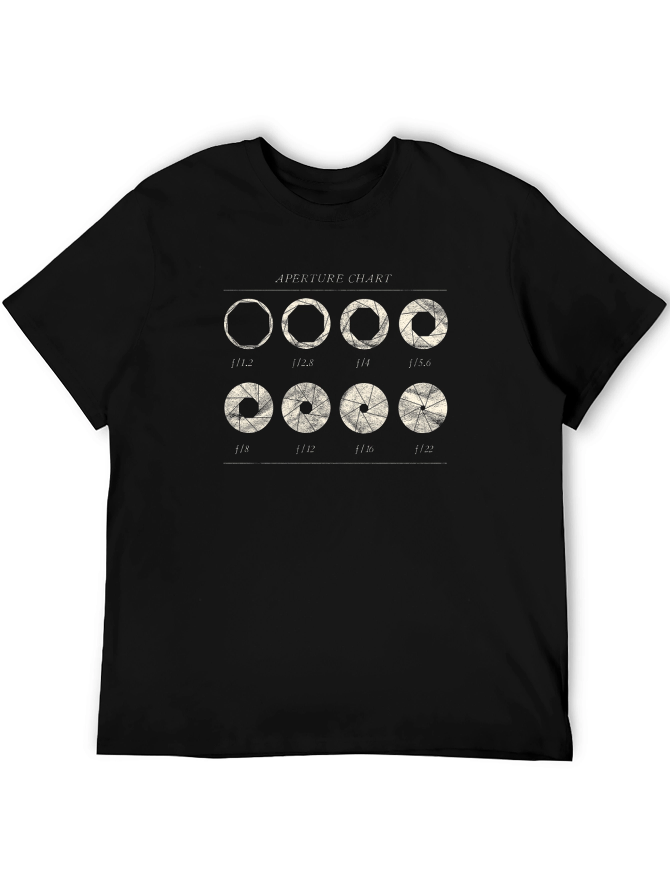 Aperture Chart Black T-Shirt for Photographers