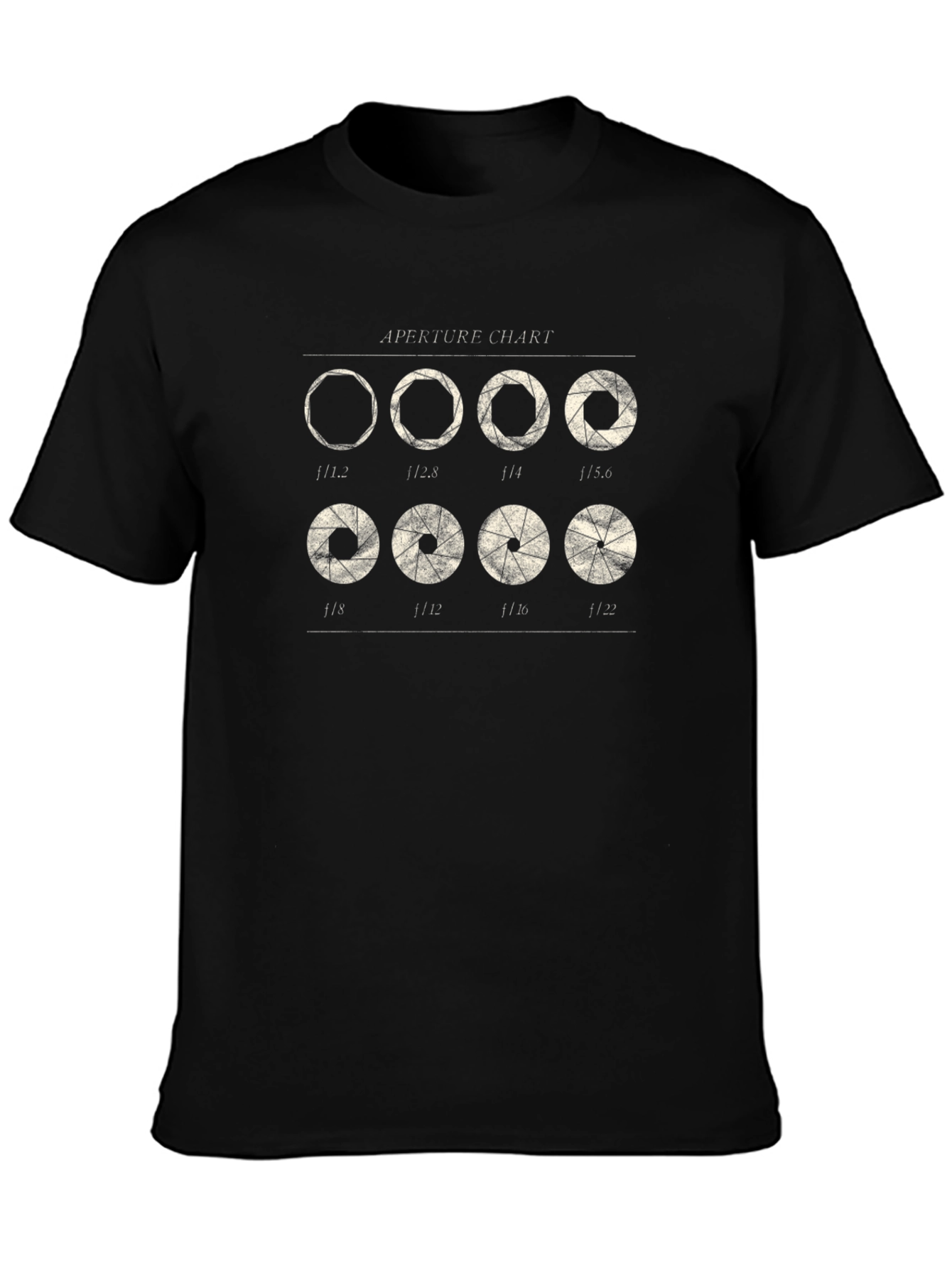 Aperture Chart Black T-Shirt for Photographers