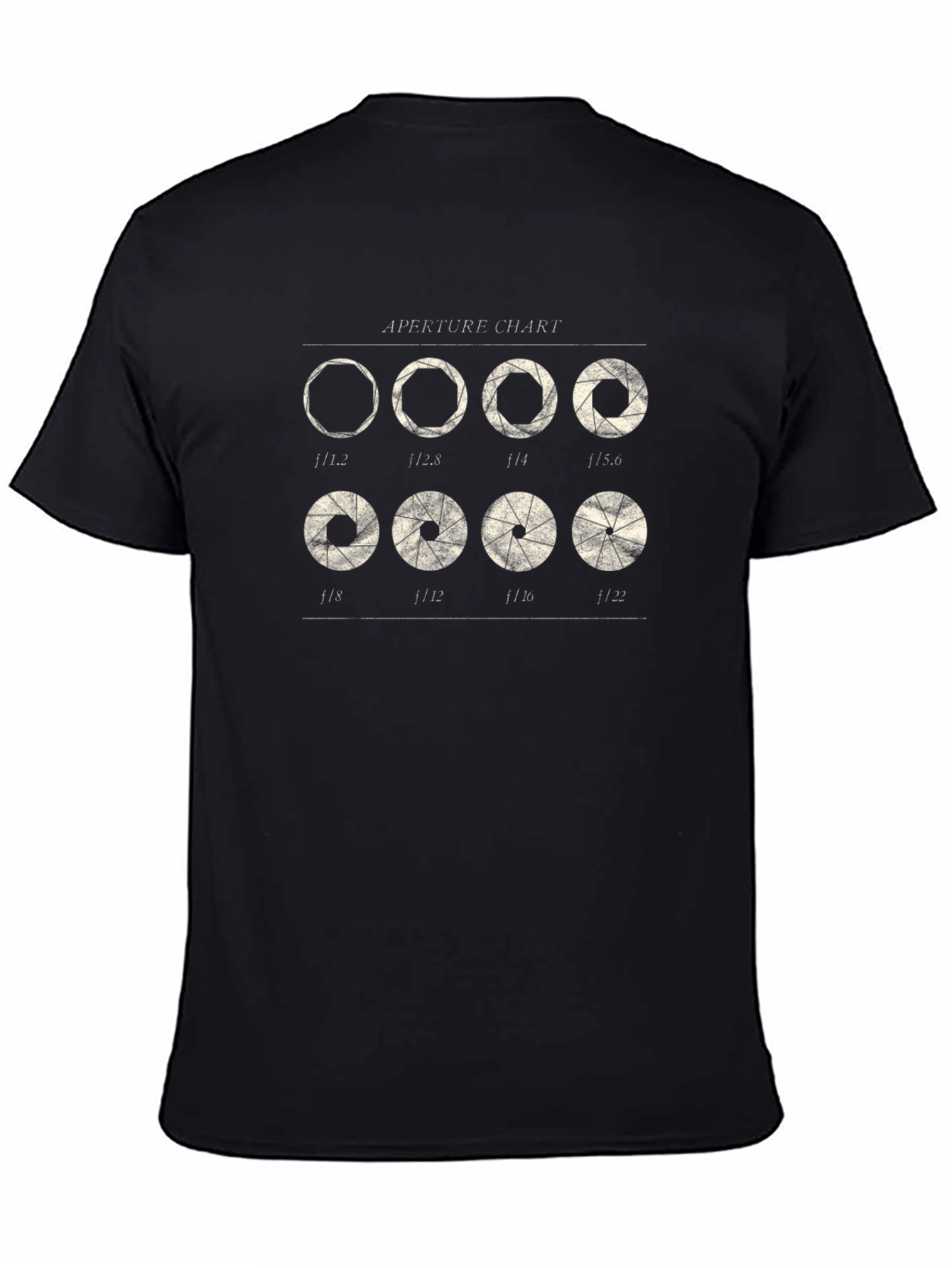 Aperture Chart Black T-Shirt for Photographers