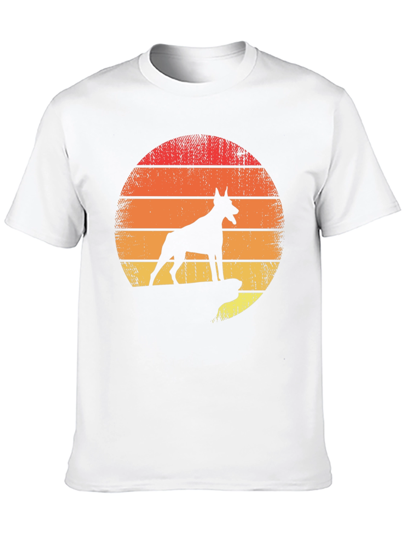 Doberman Sunset Graphic Tee - Mens Black T-Shirt