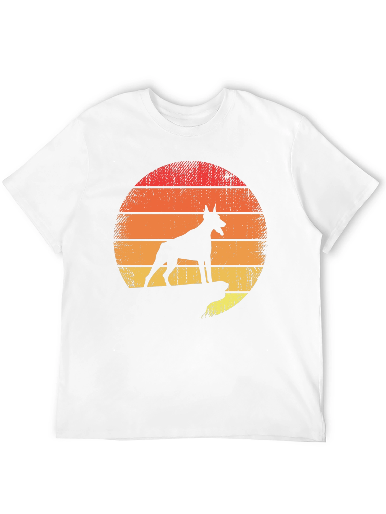 Doberman Sunset Graphic Tee - Mens Black T-Shirt