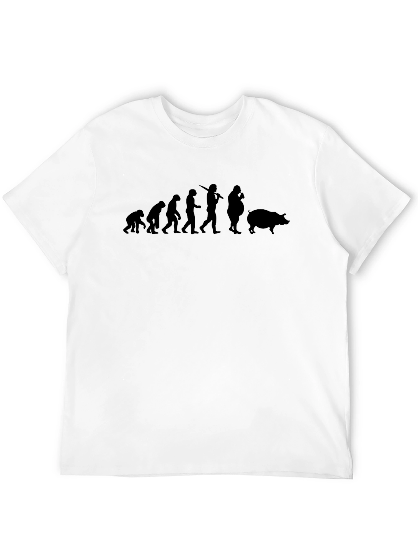 Evolution to Pig T-Shirt - Black Graphic Tee